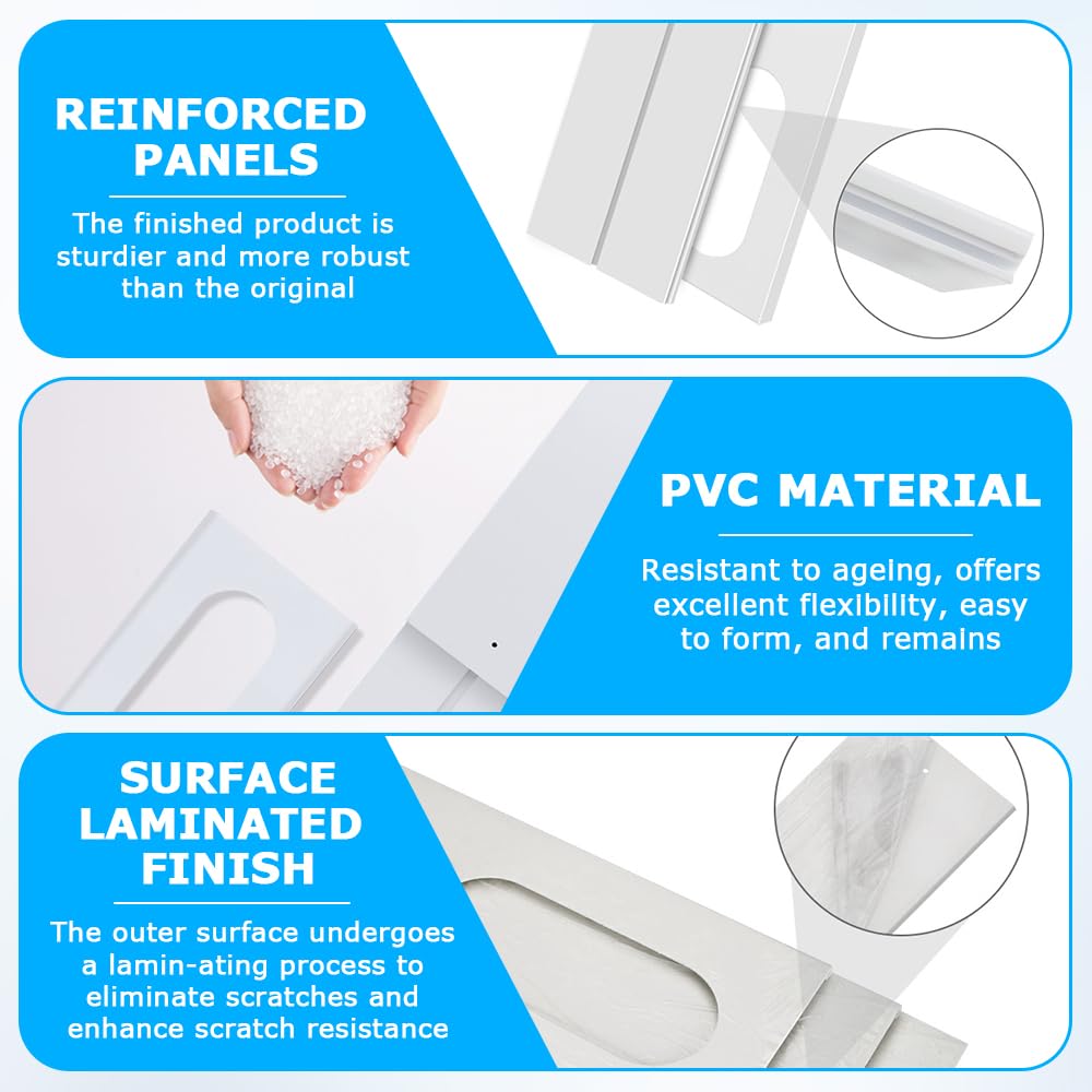 Kit di Sfiato per Finestra del Condizionatore, 4 Pezzi Guarnizione Finestra Condizionatore Kit, Kit Di Sfiato Portatile, Condizionatore d'Aria Portatile Windows Vent Kit, 13/15 cm