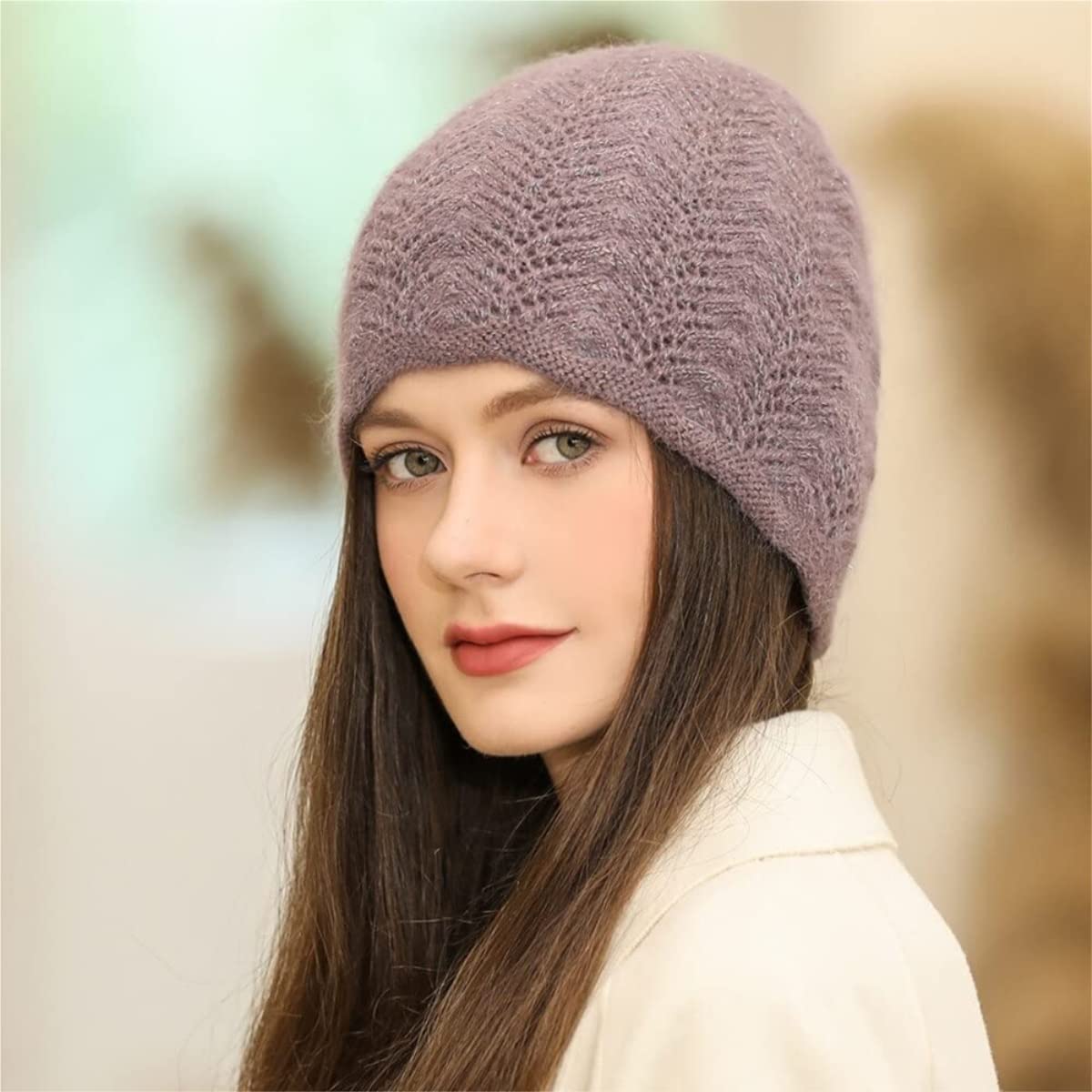 Czapka Beanie Czapka Zimowa Damska Dzianinowa Miękka I Ciepła Z Mankietem (Jeden Rozmiar)