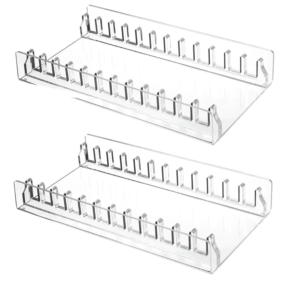Fegtrtyoa Cd Holder 2 Pack, Clear Acrylic Cd Organizers, Cd Display Rack Holds For Media Shelf Storage And Organization