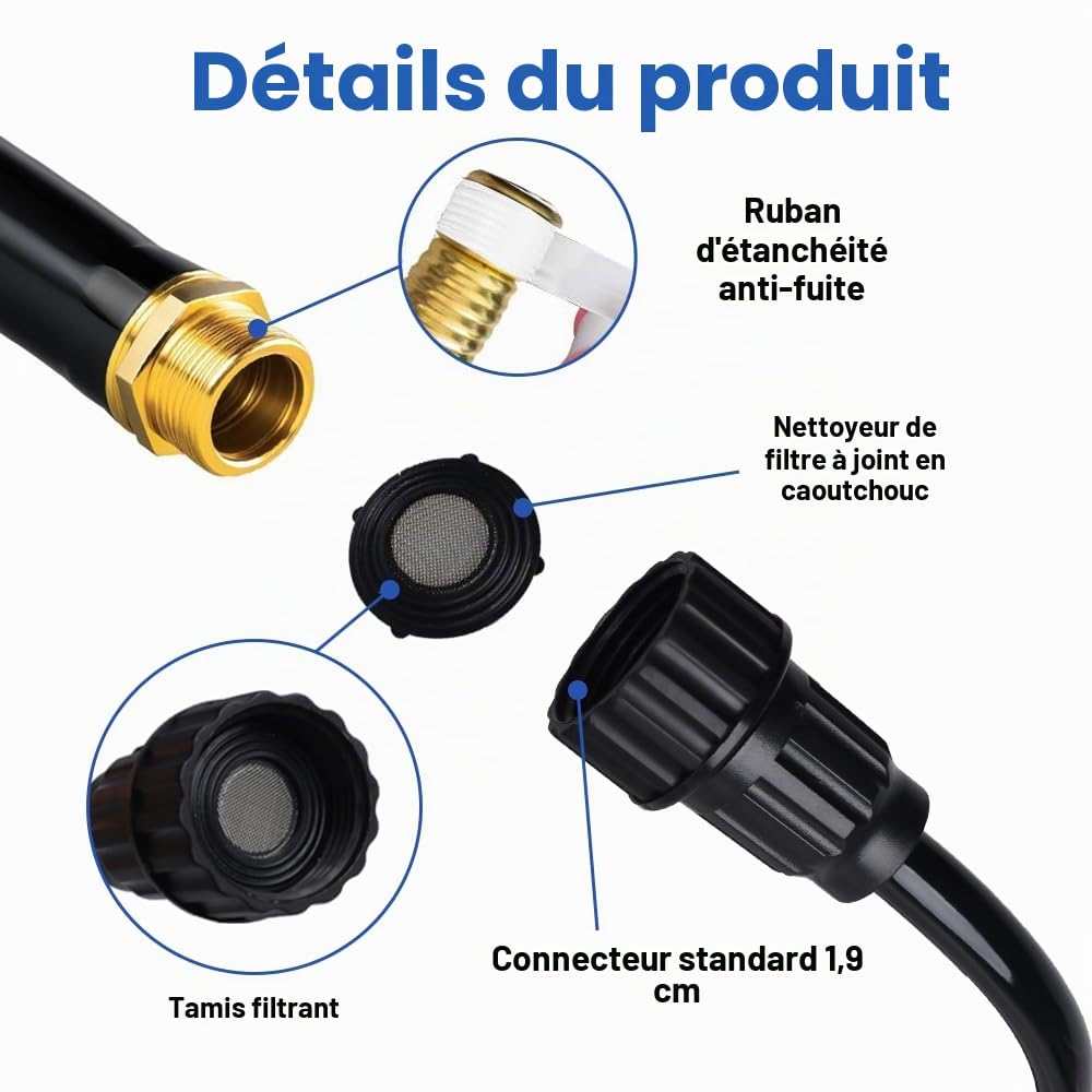 Kit Brumisateur Terrasse, Kit de Brumisation pour Tuyau d'arrosage Extérieur, Support de Refroidissement Pliable pour Jardin, Système d'arrosage Portable pour Bain d'oiseaux et Parc Aquatique
