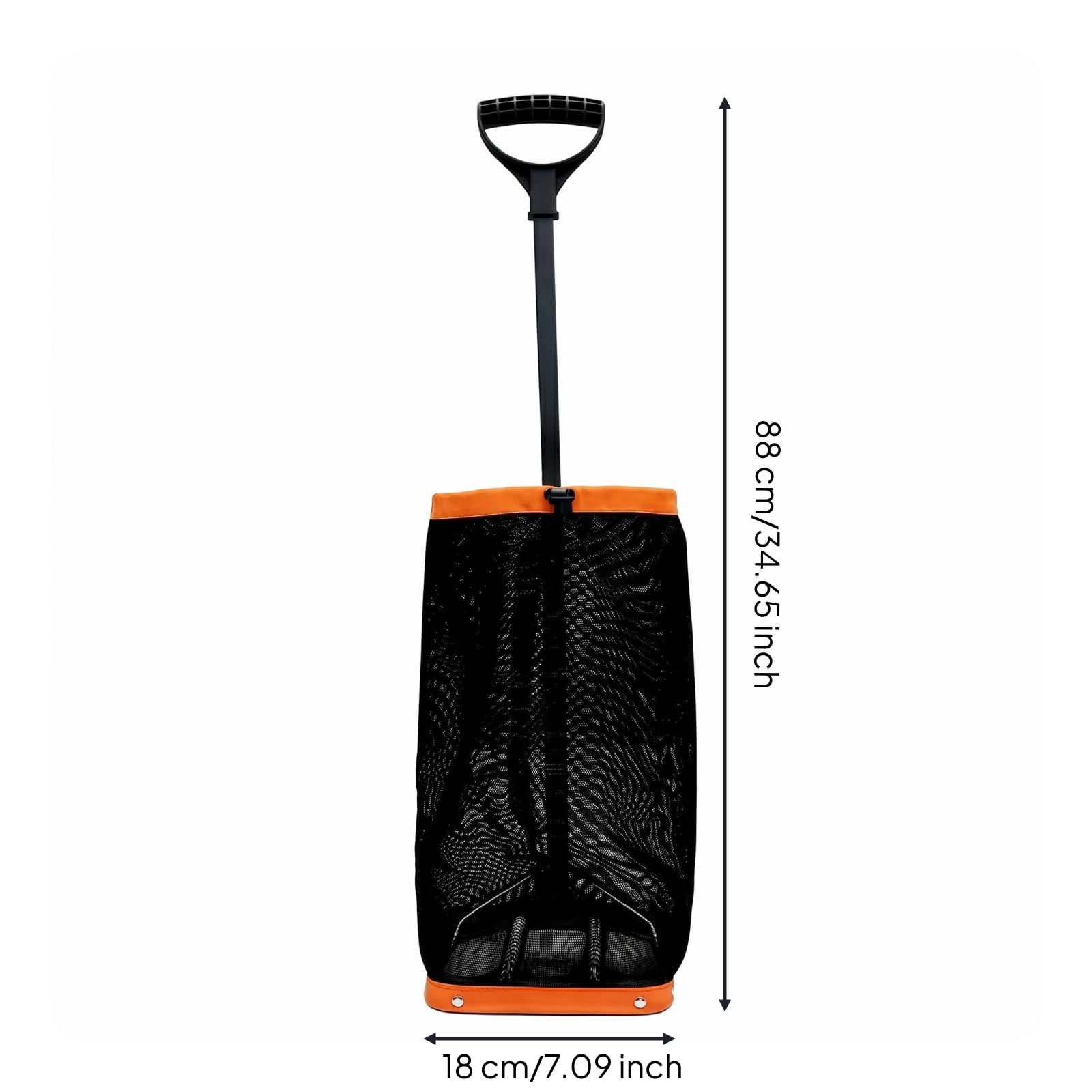 Dispositivo di Recupero Palline Raccoglitore Tennis Pickleball Cestino Rete Testa Altezza Regolabile Struttura Portatile in Oxford E Ferro Adatto per , Arancione