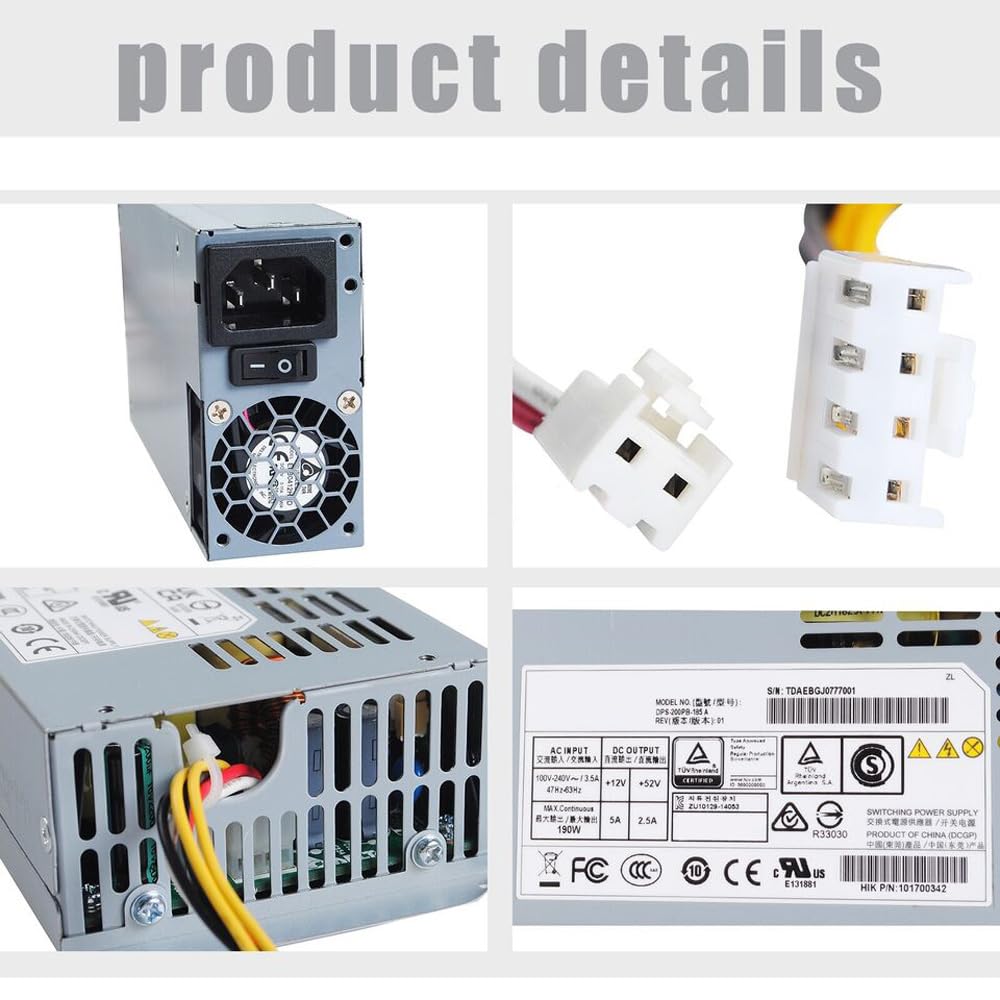 Bloc d'alimentation 190 W 52 V pour enregistreur vidéo DPS-200PB-185 B DPS-200PB-185B AC 100-240 V 3,5 A 47-63 Hz