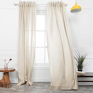 D'Moksha Homes Cream Hemp Curtain 84 Inches Long - 52 x 84 Inch 1 Panel ...