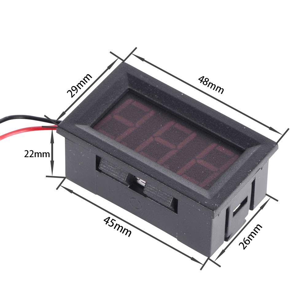 Amazon.co.jp: VKLSVAN 2個セット2線 DC2.5-30V 3桁0.56インチ赤 LED