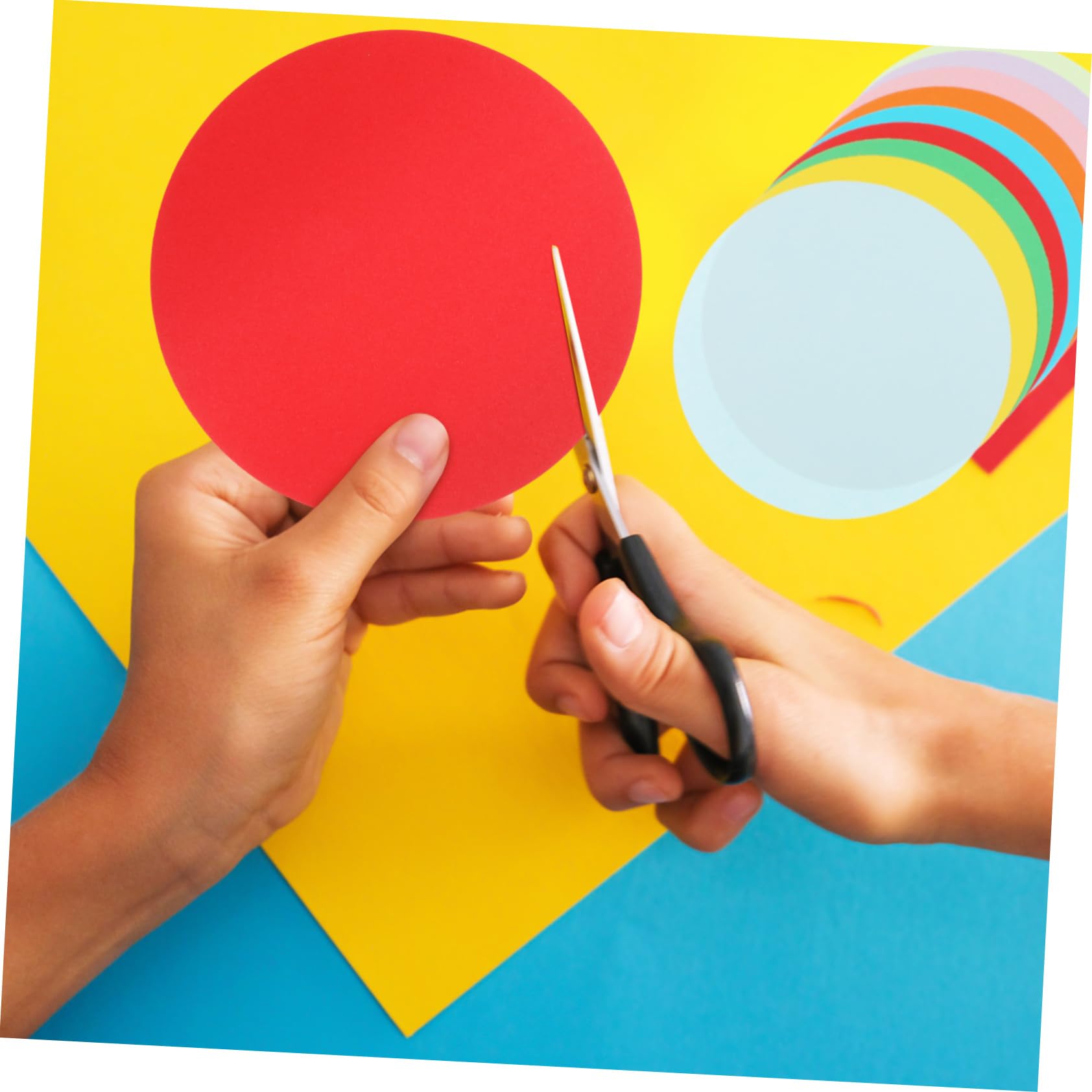 HOMSFOU Origami Stabilem Papier aus Rundes Blatt 500 Bastelpapier Leicht zu Buntes Faltpapier zur Kreativen und Geschenkgestaltung für Kinder und Anfänger