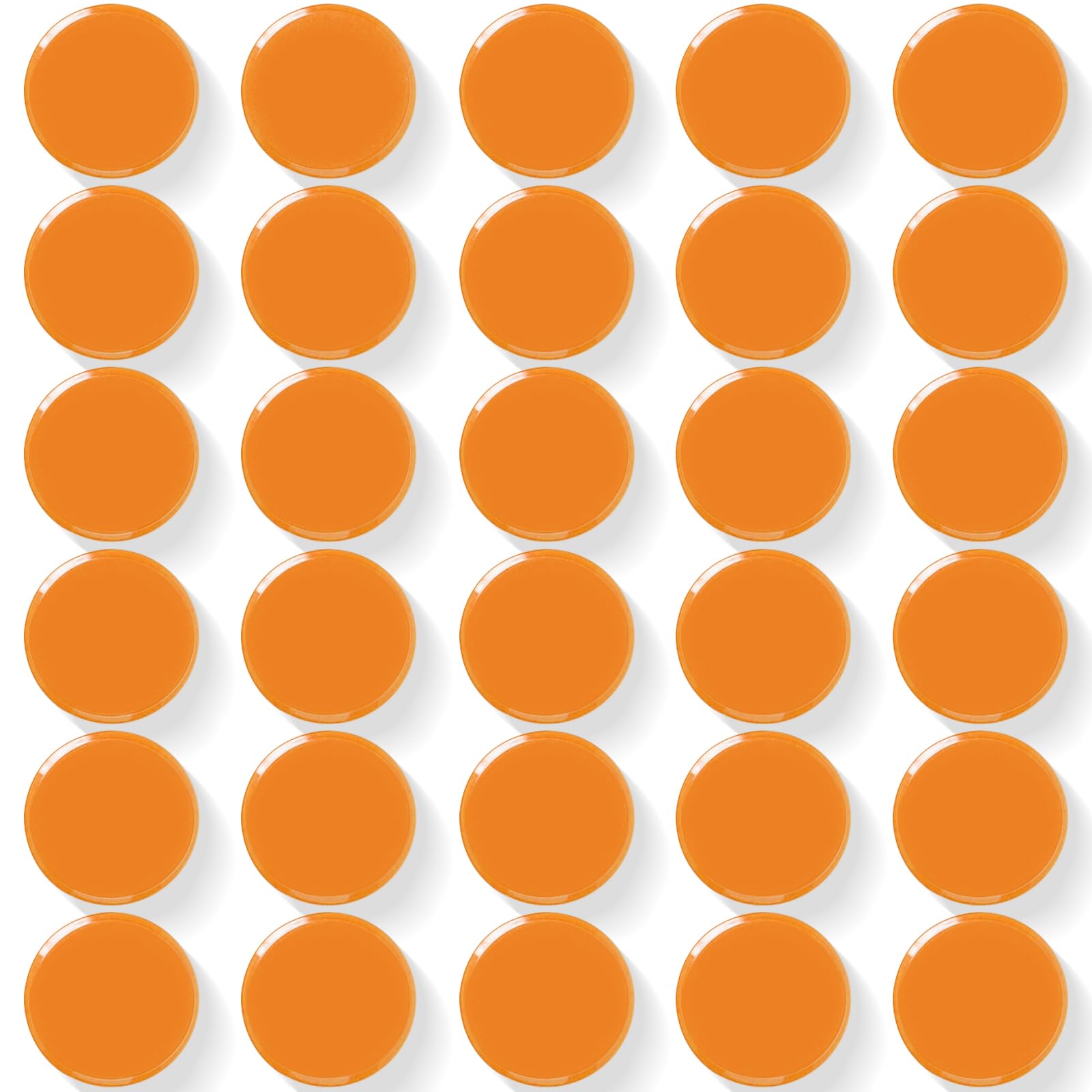 QOJOPU Fridge Magnets, 30PCS Strong Magnet for Whiteboard, Fridge, Crafts & Notice Board, Small Magnets Heavy Duty Decorative Magnet for Adults Office School Classroom, Mini Cute Round Magnets, Orange — image 1