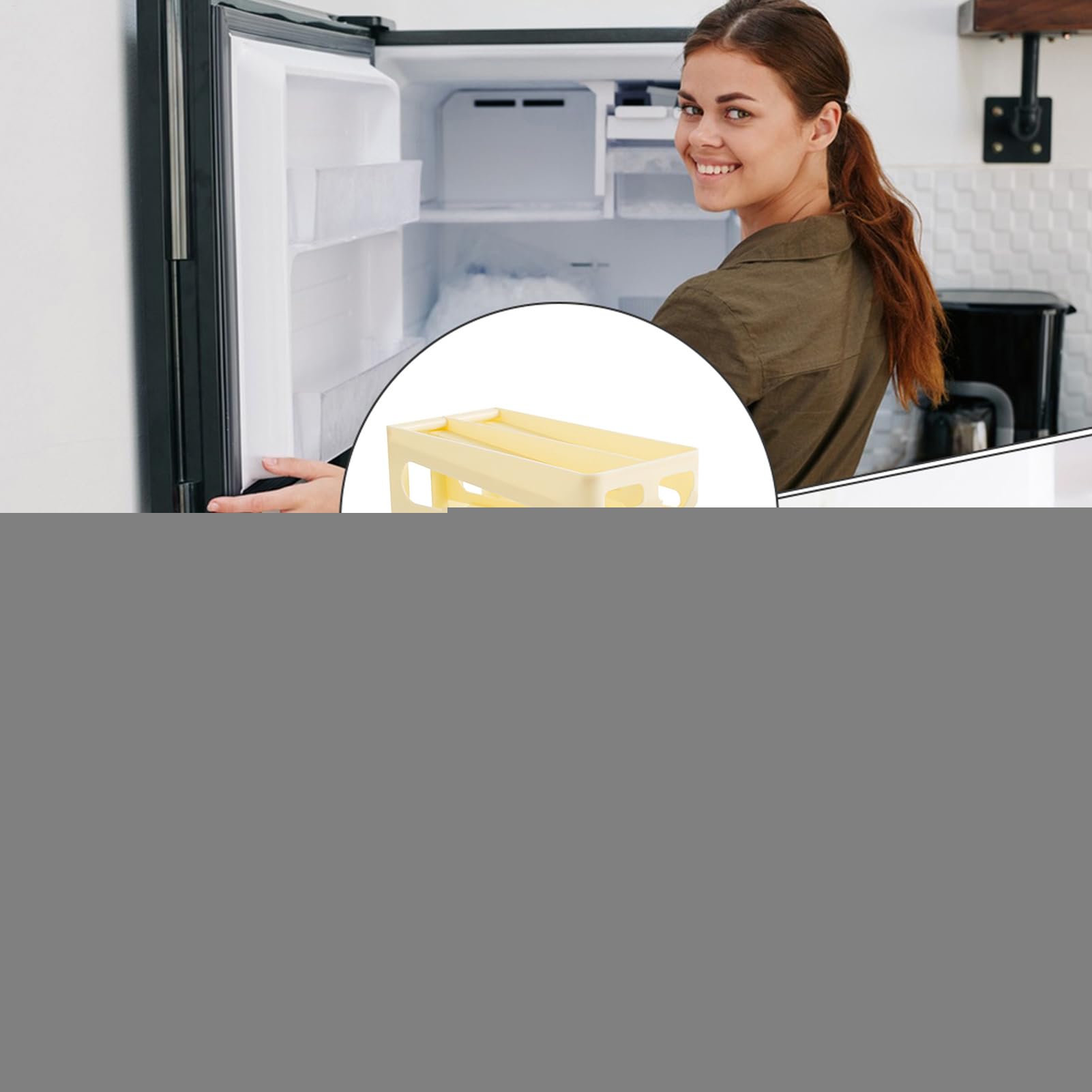 Contenitore per uova arrotolabile automatico, 3 livelli, per frigorifero, bancone della cucina, campeggio e viaggi