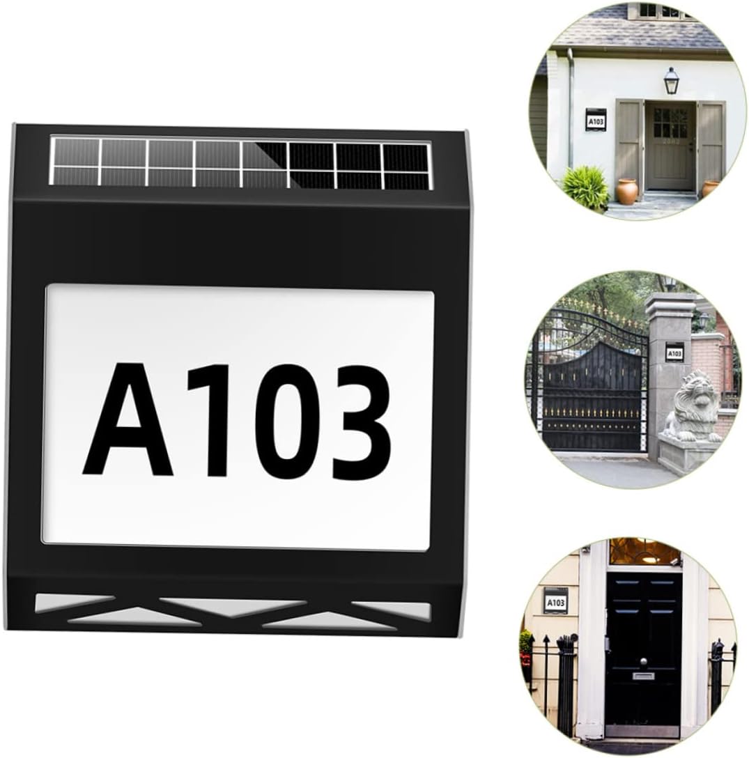 POPETPOP Solar Door Number Light Solar Wall Light Address Sign Visible at Night Easy to Set up