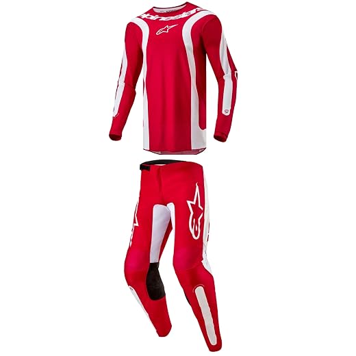 Alpinestars Fluid Lurv Mars Red/White Moto Gear Set - Pant and Jersey Combo