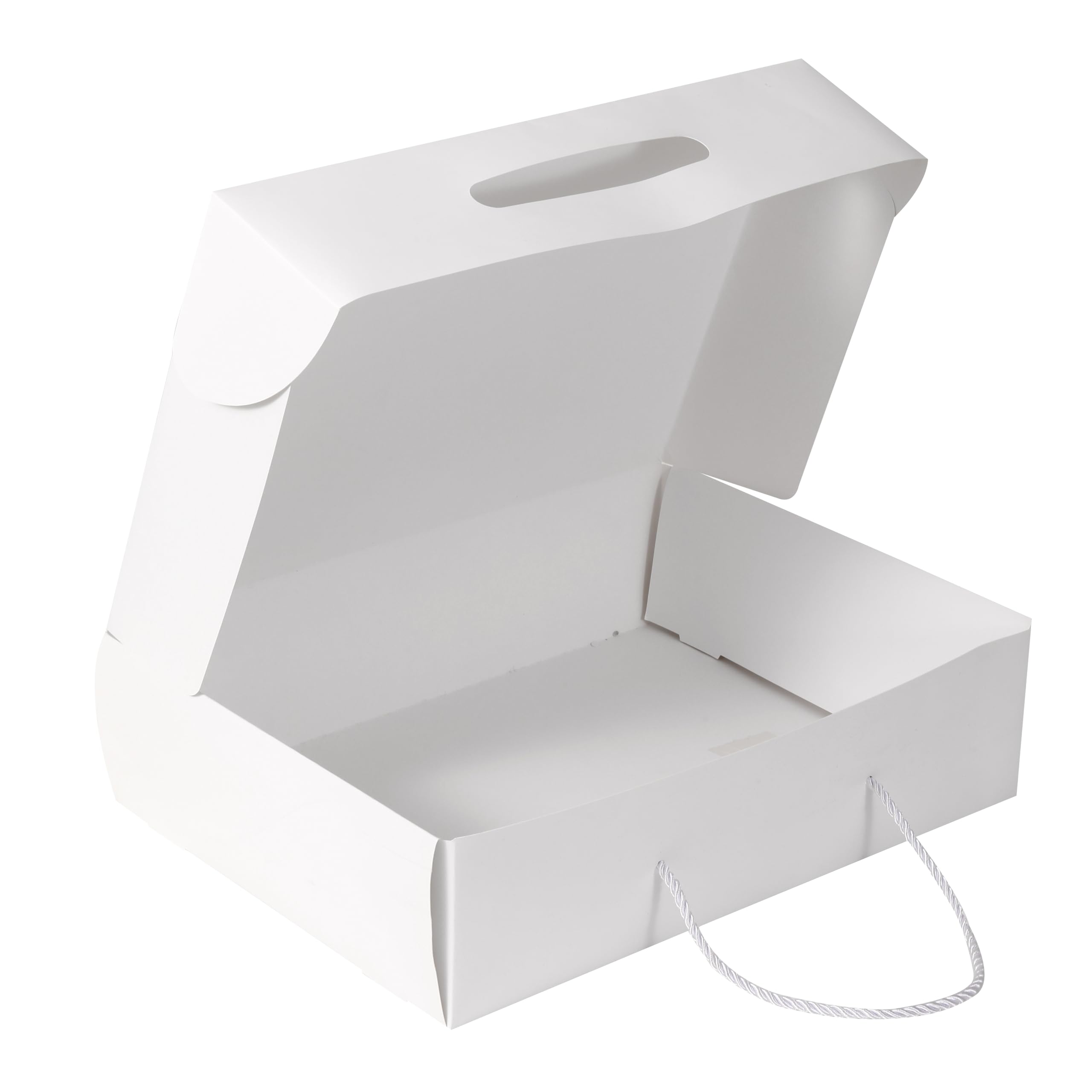 Red Dot Gift 10-Pack White Box with Handle Flat DIY Box H10*27 * 38cm Rectangle Boxes For s