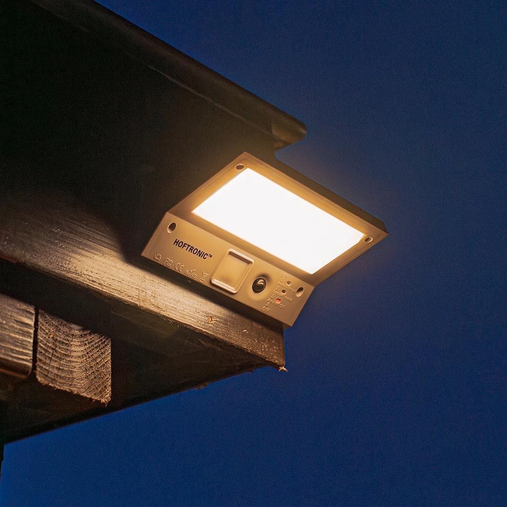HOFTRONIC - Solarlampen für außen mit Bewegungsmelder 2 stücke 3 Modi 120° Solarleuchten Aussenleuchte mit Bewegungsmelder Solarleuchte mit Bewegungsmelder Wandleuchte Garten 4000K hellweiß