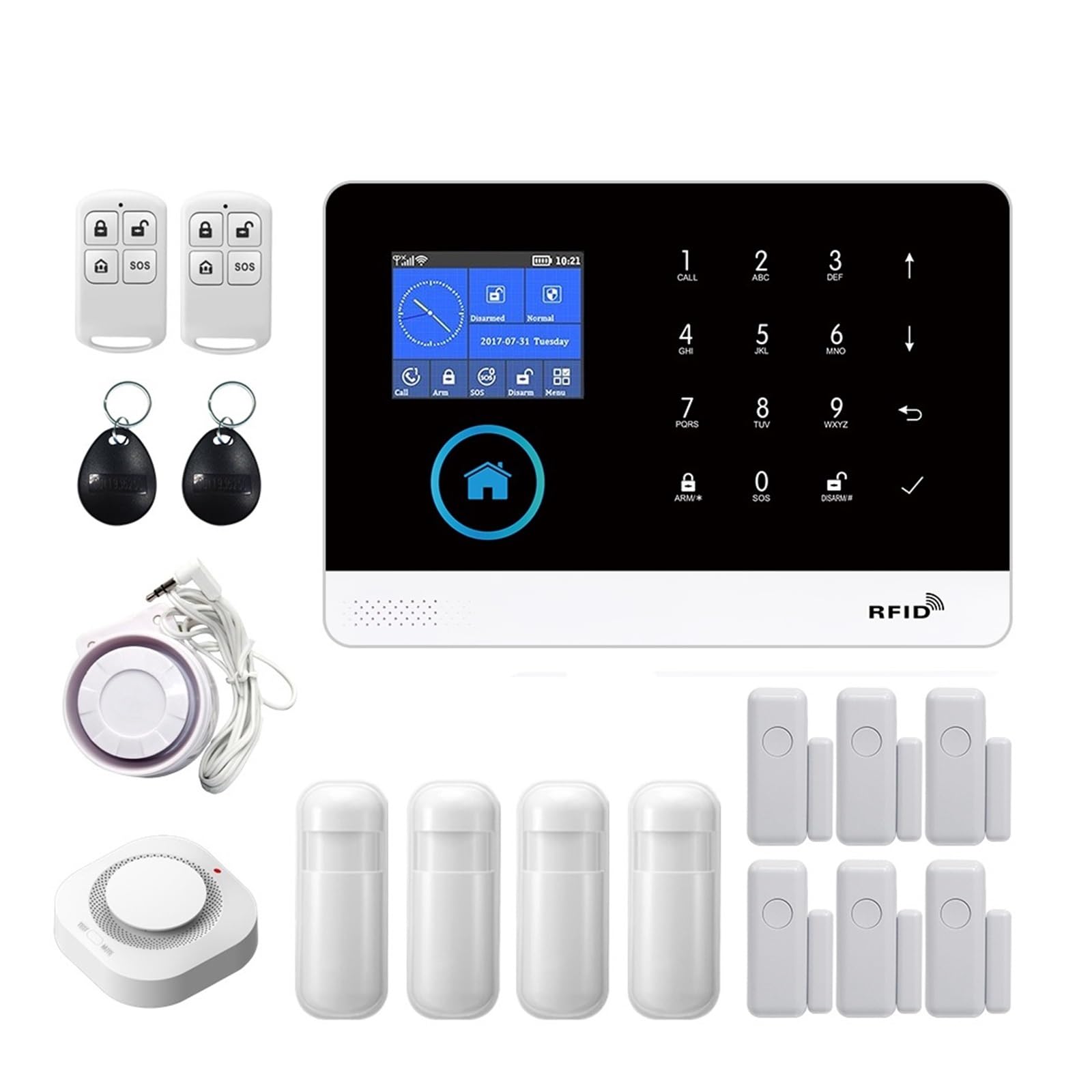 Alarme maison sans fil Wi-Fi GSM résolvant les coupures réseau | Kit de sécurité intelligent 3G