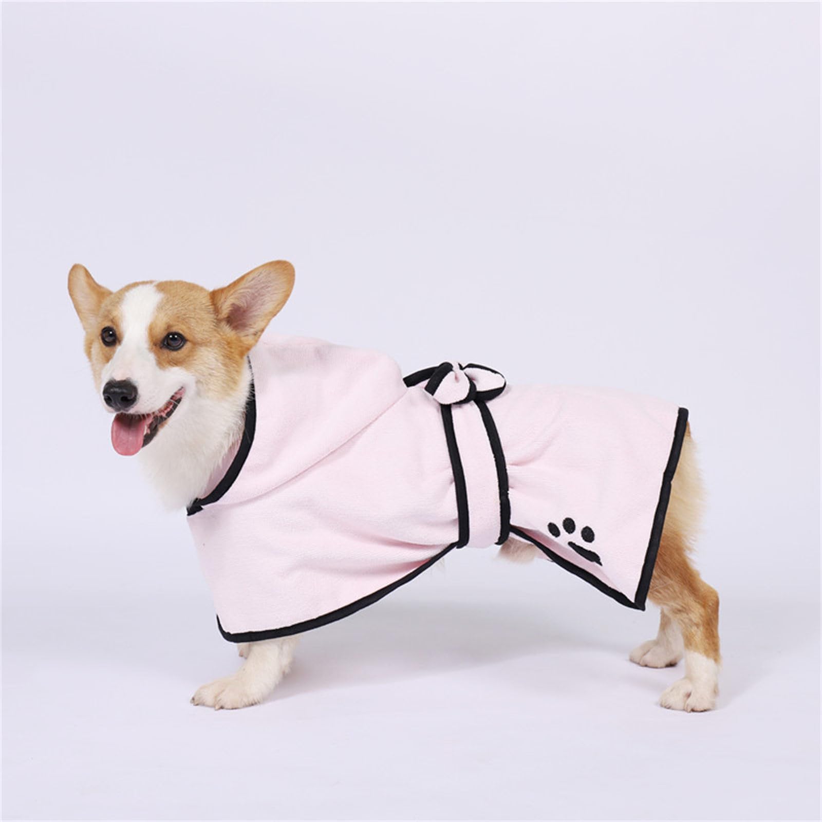 Albornoz ajustable con capucha para perros, toalla de baño de microfibra superabsorbente para mascotas, cómoda para razas pequeñas