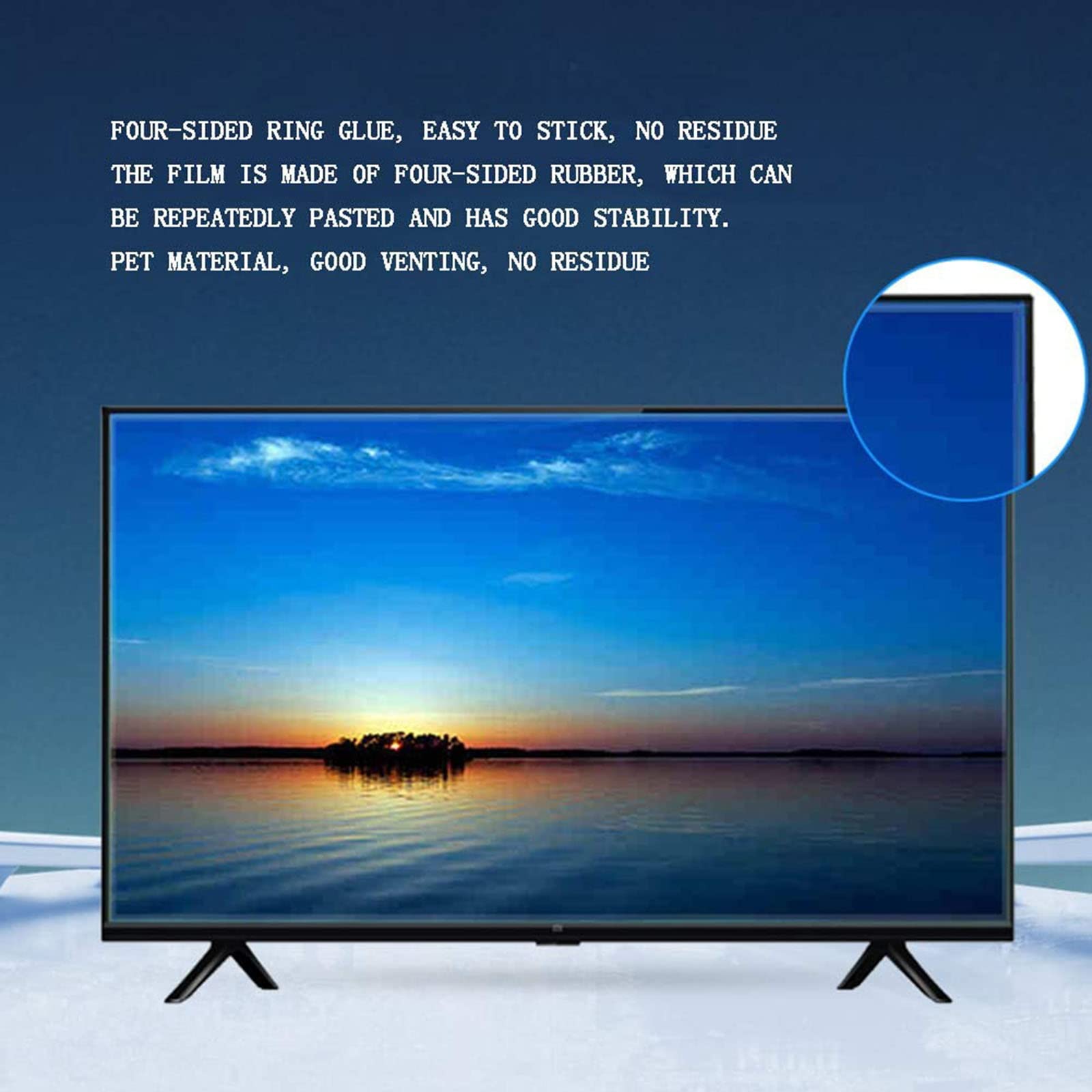 Ochraniacz ekranu LCD, filtr niebieskie światło matowa antyodblaskowa folia ochronna do telewizora współczynnik antyrefleksyjny do 90% łagodzi zmęczenie oczu, 40" (875 * 483)