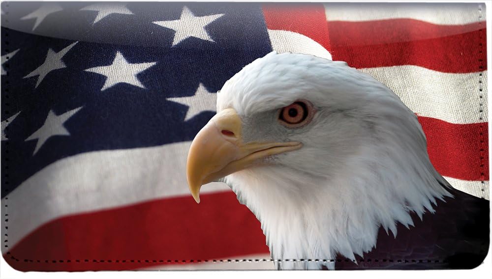 CAROUSELCHECKS Soaring Over America Personal Leather Checkbook Cover for Top Tear Personal Checks - Image 2