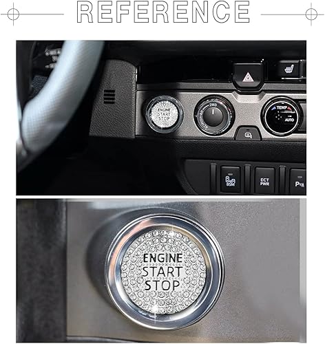 Miniatura 6 de 1797 Para Toyota Tacoma Accesorios 2016 2017 2018 2019 2020 2021 2022 Bling Push Start Button Cover Engine Start Stop Button Cap Ring Sticker Trim