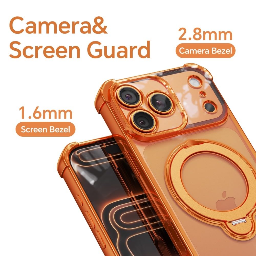 Generic Funda compatible con iPhone 16 (color: plateado) a prueba de golpes, soporte de anillo de metal, cubierta dura de silicona