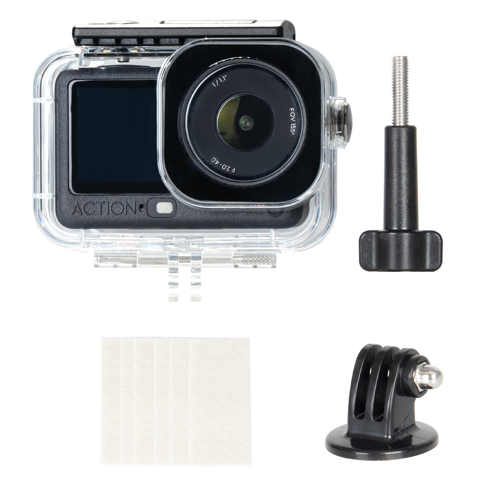 HSU Waterproof Case for DJI Osmo Action 6 Camera, 60M/196FT Underwater Housing Shell Cage with Quick Release Bracket, DJI Osmo Action 6 Invisible Diving Action Shell Accessory Kit-picture-36