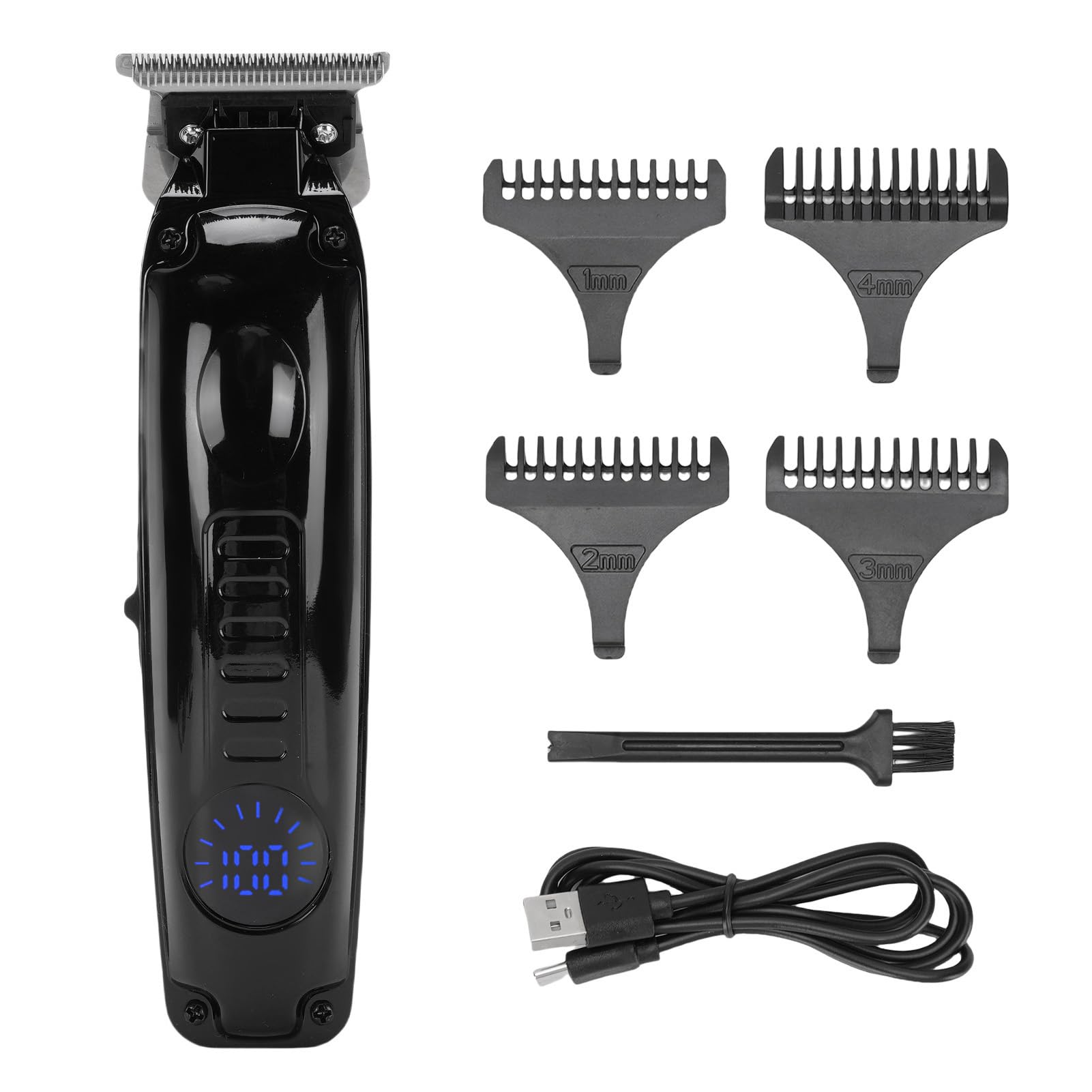 Yinhing Pro Rechargeable Cordless Hair Clippers, Electric Barber Clippers, LED Display Hair Trimmer Set, with 4 Combs