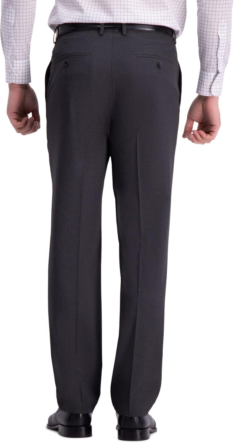 J.M. Haggar Mens 4-Way Stretch Straight Fit Flat Front Dress Pant - Image 2