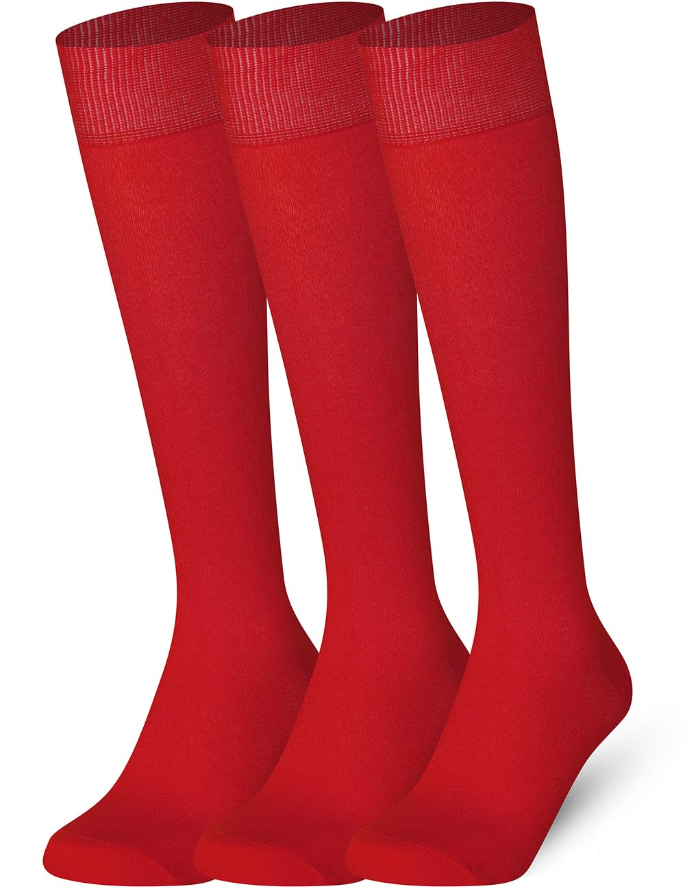 Mysocks Kids Knee High Socks 3 Pairs Seamless Toe Plain Colour