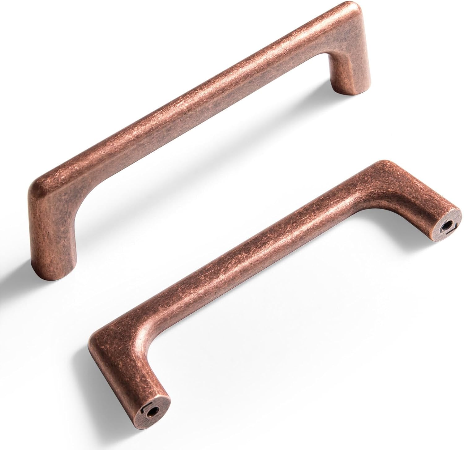 Goo-Ki Antique Copper Cabinet Pull,Retro Zinc Alloy Minimalist Style Cabinet Handle for Drawer,Dresser, Cupboard Wardrobe Cabinet,4''(102mm) Hole Center,6 Pack 4'' Hole Centers Antique Copper 6