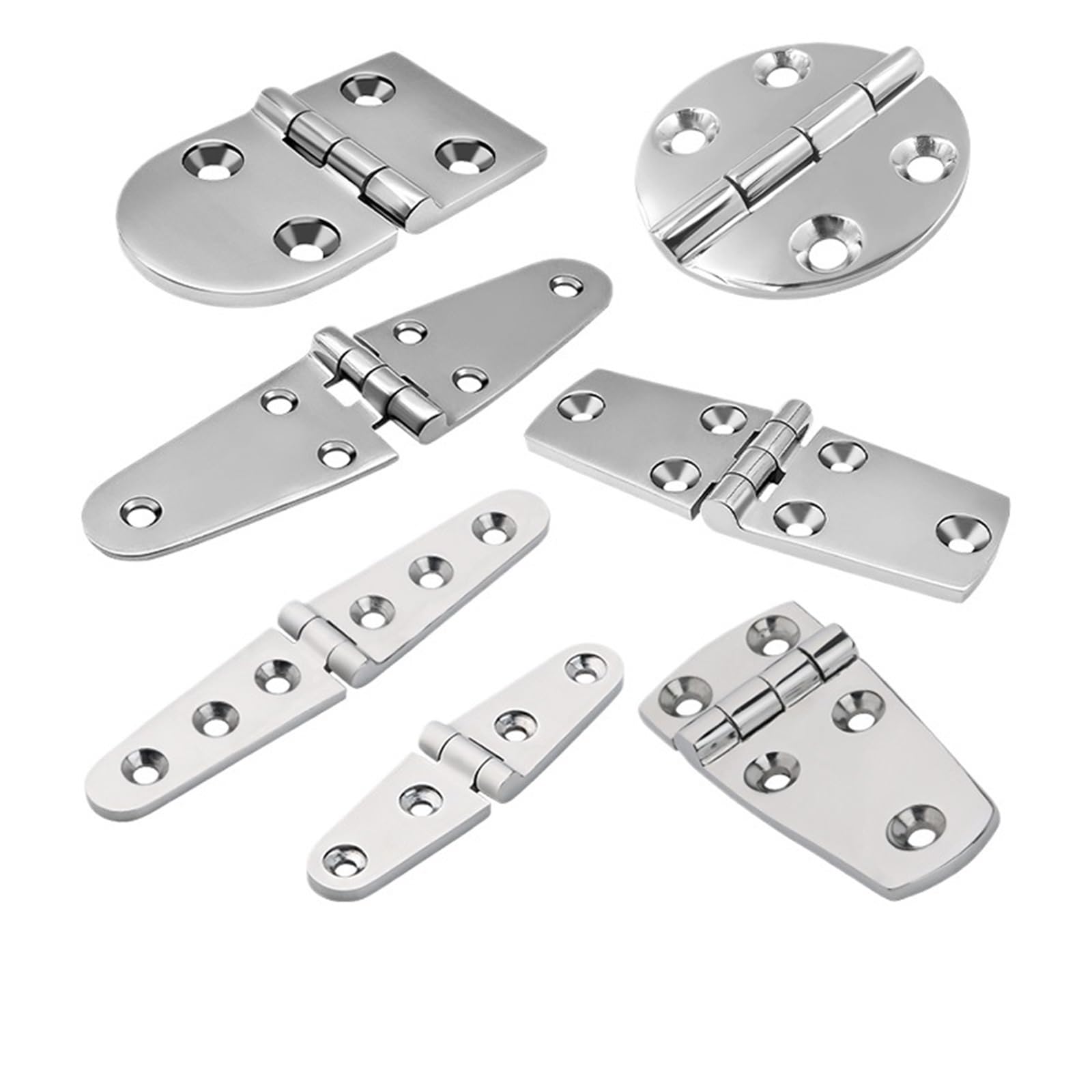 Kdhcvkz 5 Hole 76X38mm 1Pcs Hinge 316 Stainless Steel Flat Hinge 4/5/ 6 Holes For Boat Hardware(5 Hole 76X38mm)