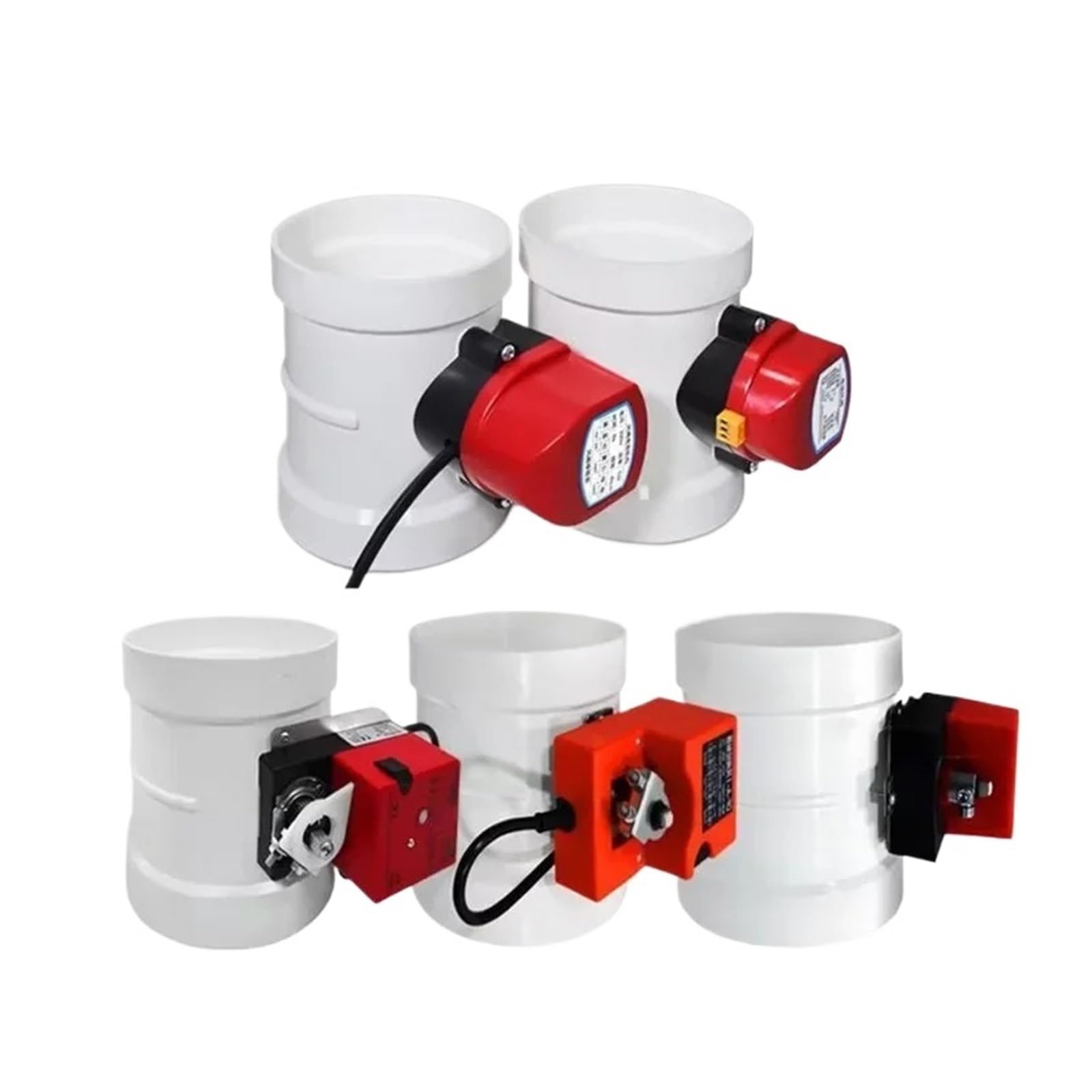 Válvula eléctrica para conducto de aire Válvula antirretorno motorizada de plástico ABS 220 V AC, para manguera redonda de 75 mm, 110 mm, 160 mm, para control del volumen de aire (75 mm, DC12 V)