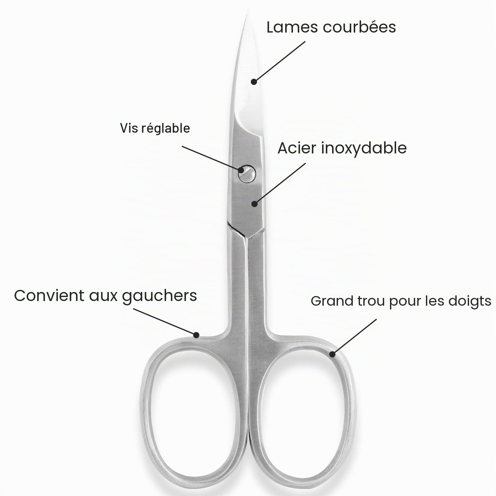 SS INSTRUMENTX Ciseaux à ongles | Ciseaux de manucure professionnels polyvalents à lame incurvée pour hommes et femmes, ongles, cuticules et ongles épais