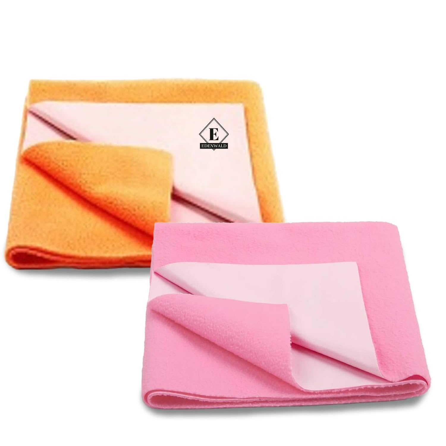 Edenwald Bey Bee Quick Dry Baby Bed Protector Waterproof Sheet Reusable Absorbent Mat Elderly Patients Bedding Underpads (Extra Large) (200Cm X 140Cm)(Pink+Orange)