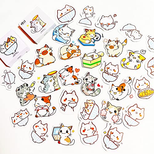 90 Pieces Kawaii Cat Mini Size Sticker For Journaling,Small Diy Decoration Cute Stickers For Phone Case Laptop Scrapbook Suitcase Diary Notebooks Album #TOP1