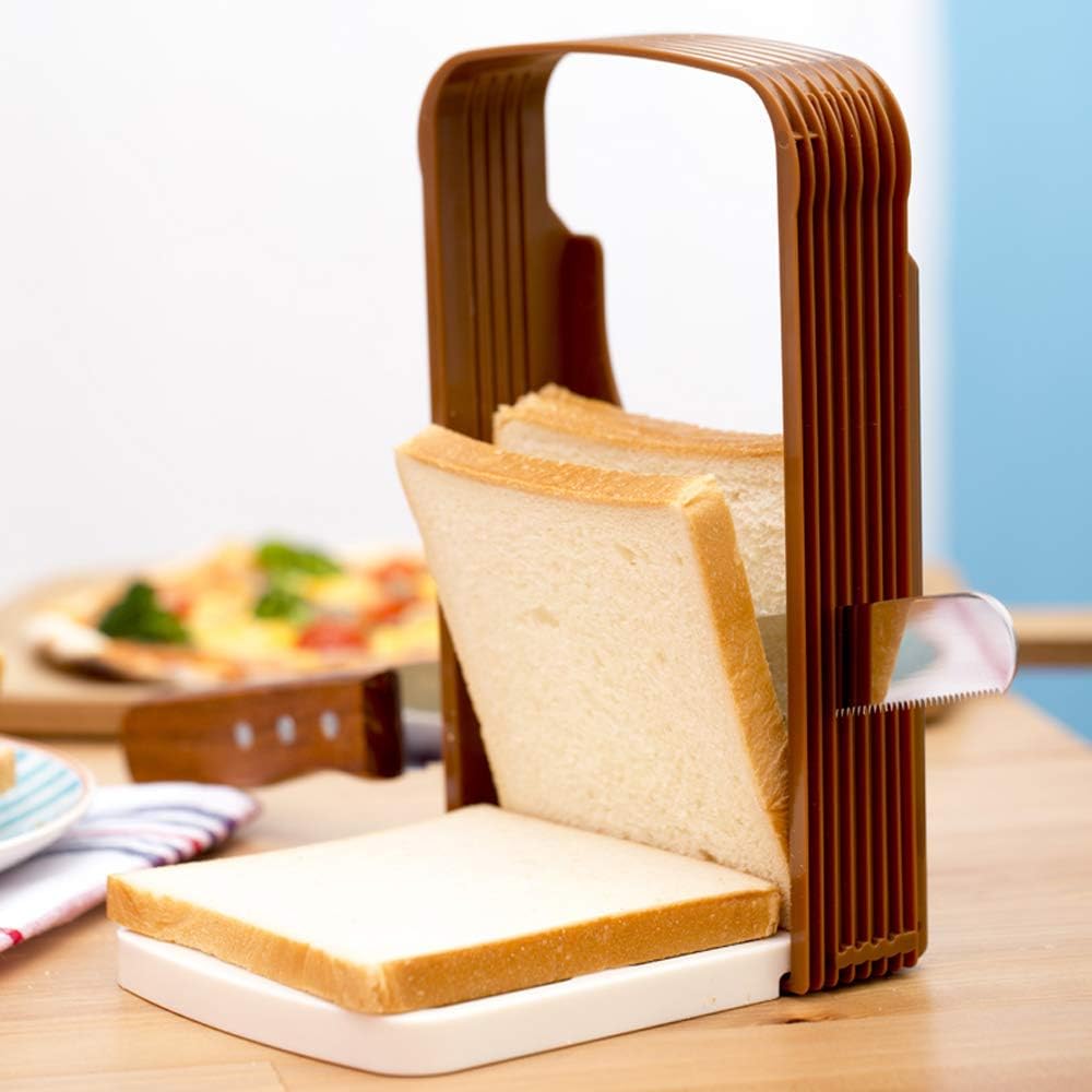 Sealive Bread Slicer Bread Machine Parts,Toast Bagel Loaf Sandwich Slicer Cutter Great for the Baker and Housewife, Foldable and Adjustable Home Kitchen Accessories, Easy to Use