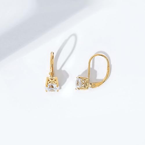 Miniatura 4 de Tienda Collection Platinum-Plated Sterling Silver Infinite Elements Zirconia Leverback Earrings