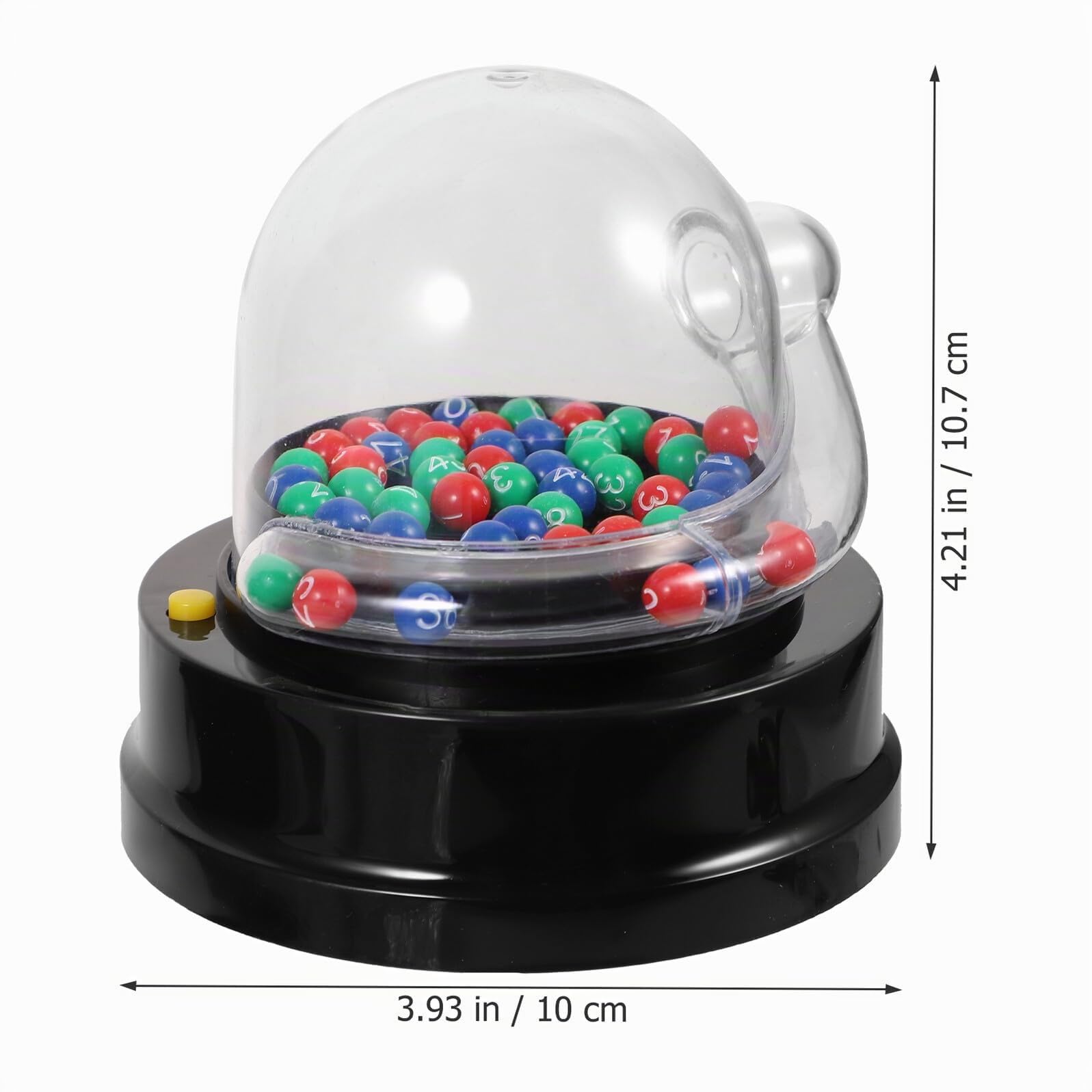 ibasenice Electric Lottery Machine Automatic Bingo Cage Ball Selector Black | ABS and PP plastic, automatic button draw, clear viewing globe, battery operated, compact size for travel and party tables