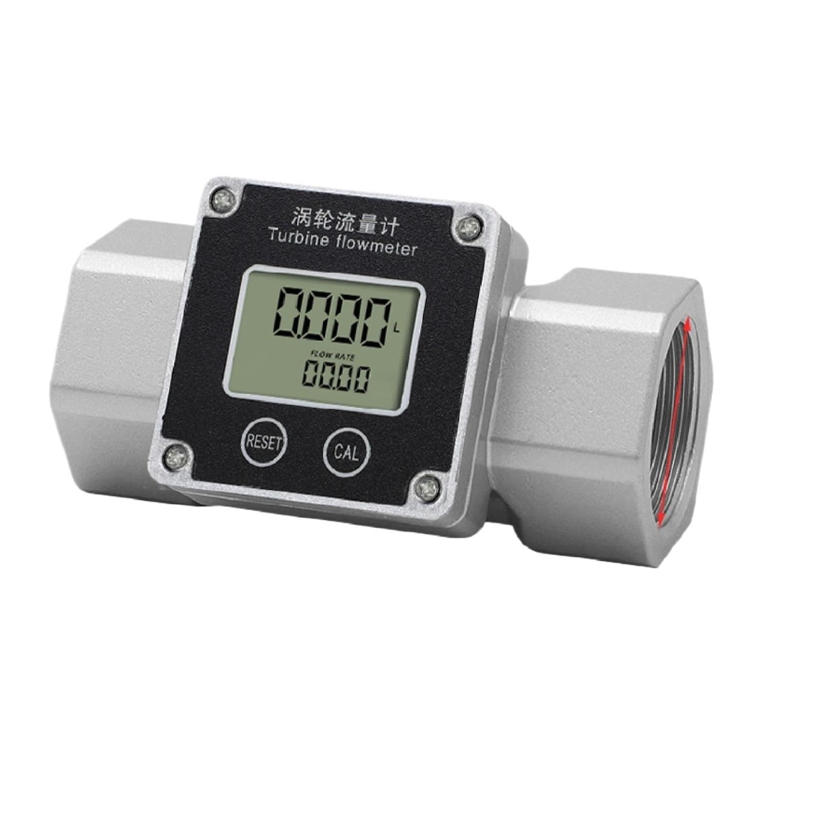 JVDDI Flow Meter Stainless Steel Electronic Flowmeter Digital Liquid High Accuracy Water(1.5 inch)