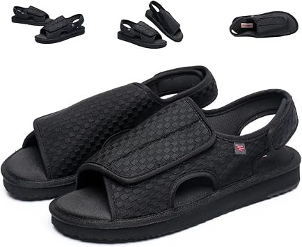Open Toe Diabetic Sandals for Men and Women,Widened Feet Arthritis Shoes,Edema Shoes,Adjustable Straps,Suitable for People with Diabetes and Swollen Feet