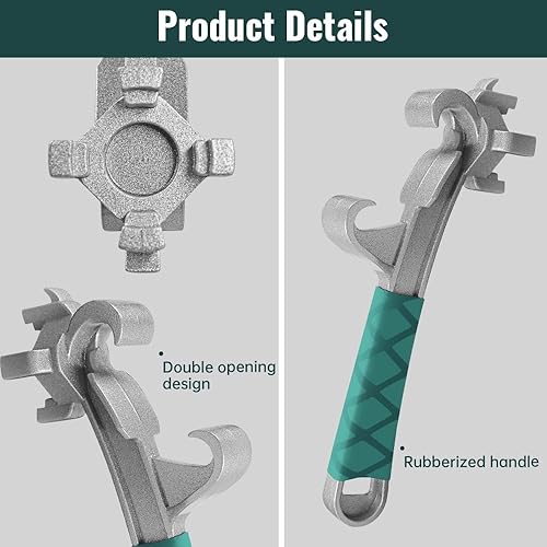 Miniatura 5 de Llave de tambor de aluminio, abrelatas de cubo de metal, llave de cubo de plástico, cubo de 5 galones con abridor de tapa, se adapta a tapas de