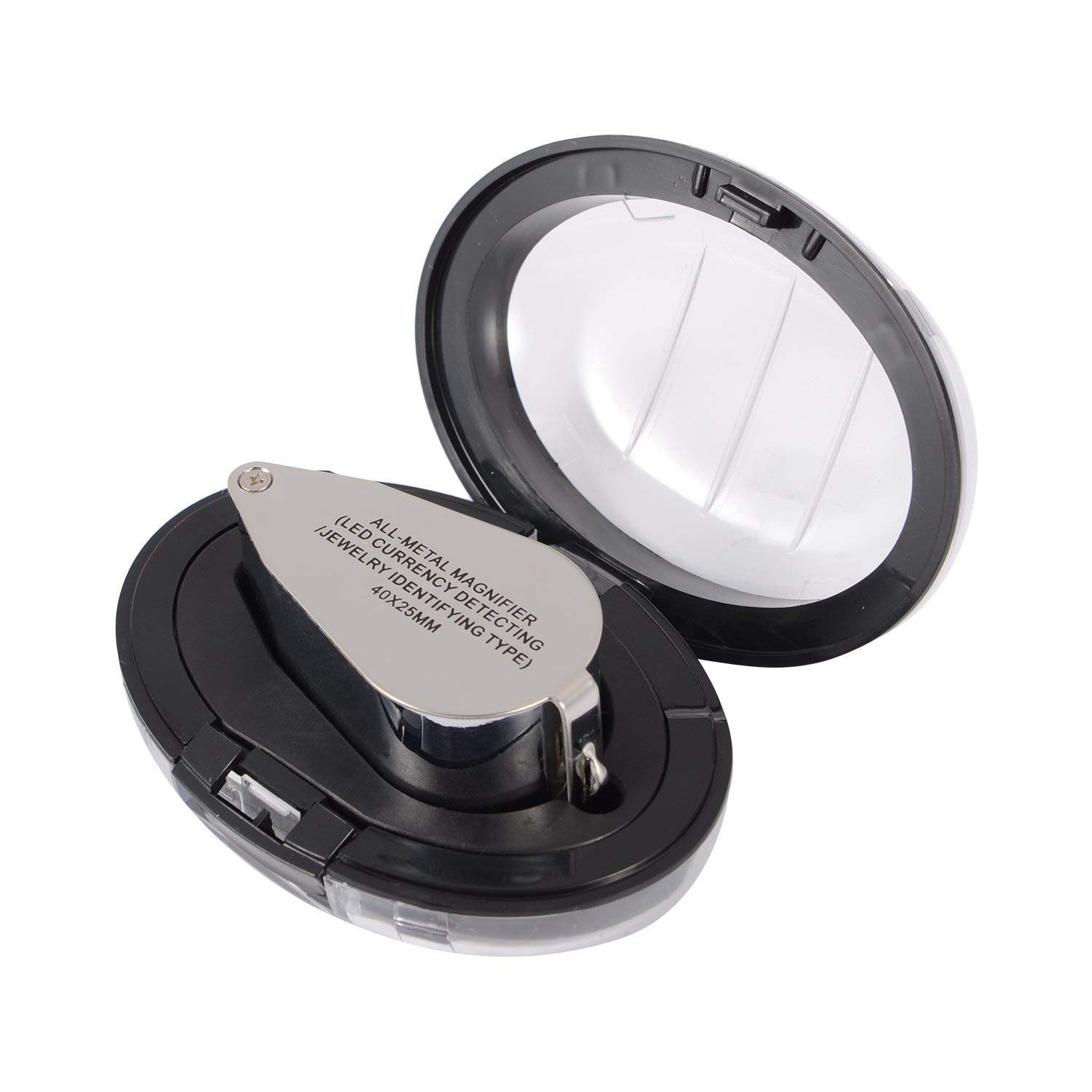 Lupa Z Lupą, Lupa Jubilerska 40X, Składana Lupa Jubilerska Z Pętlą Na Oko, W Całości Metalowa, Z Oświetleniem Led, Lupa Do Diamentów, Jubiler, Monety, Znaczki