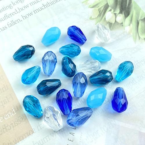 Miniatura 3 de Cuentas de cristal en forma de lágrima en forma de agujero vertical facetado, cuentas espaciadoras sueltas para hacer joyas, manualidades, pulseras,