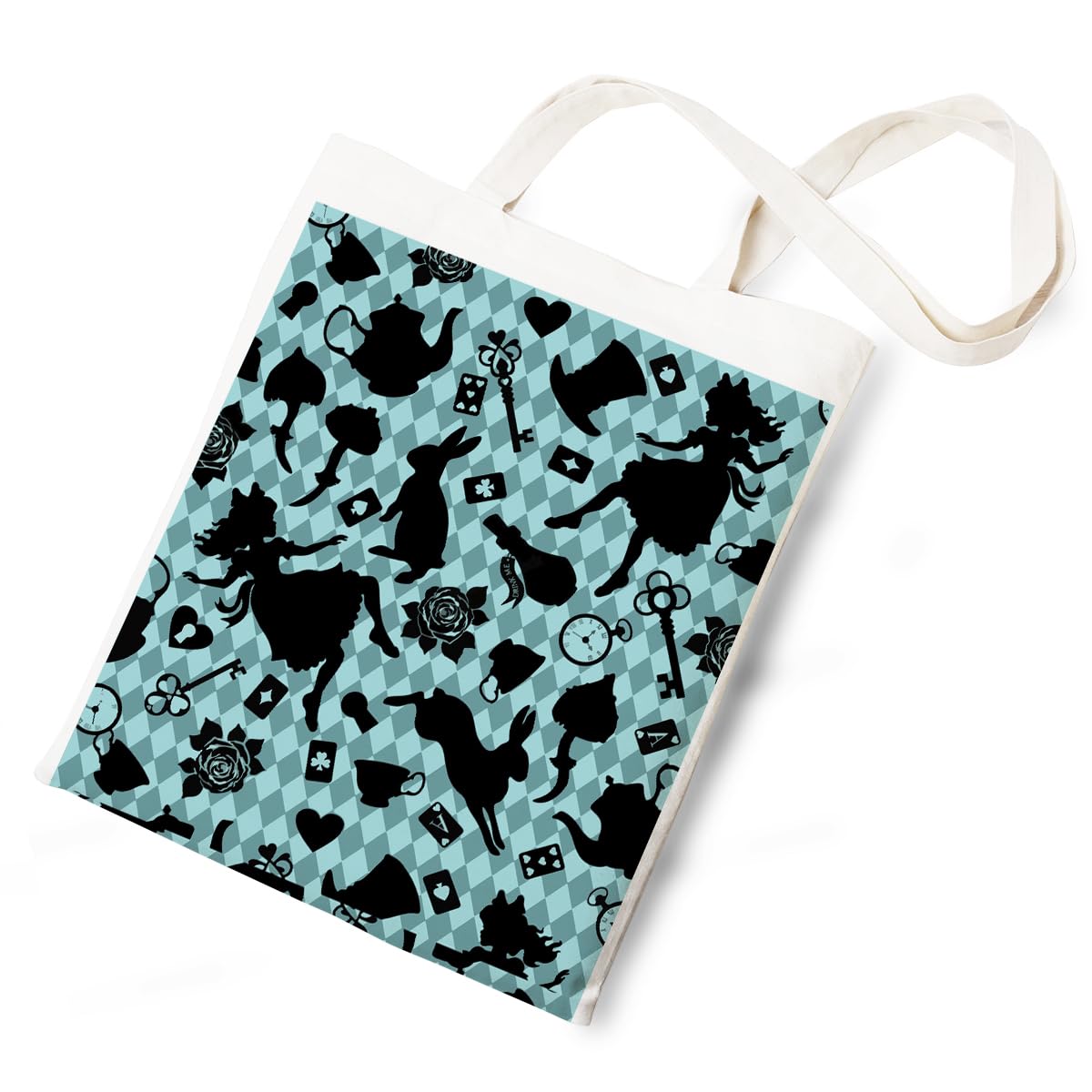 Silhouette of Alice Tote Bag Cotton Reusable Tote Shoulder Bag Fans Canvas Tote Bag For Gifts For Friends Fans