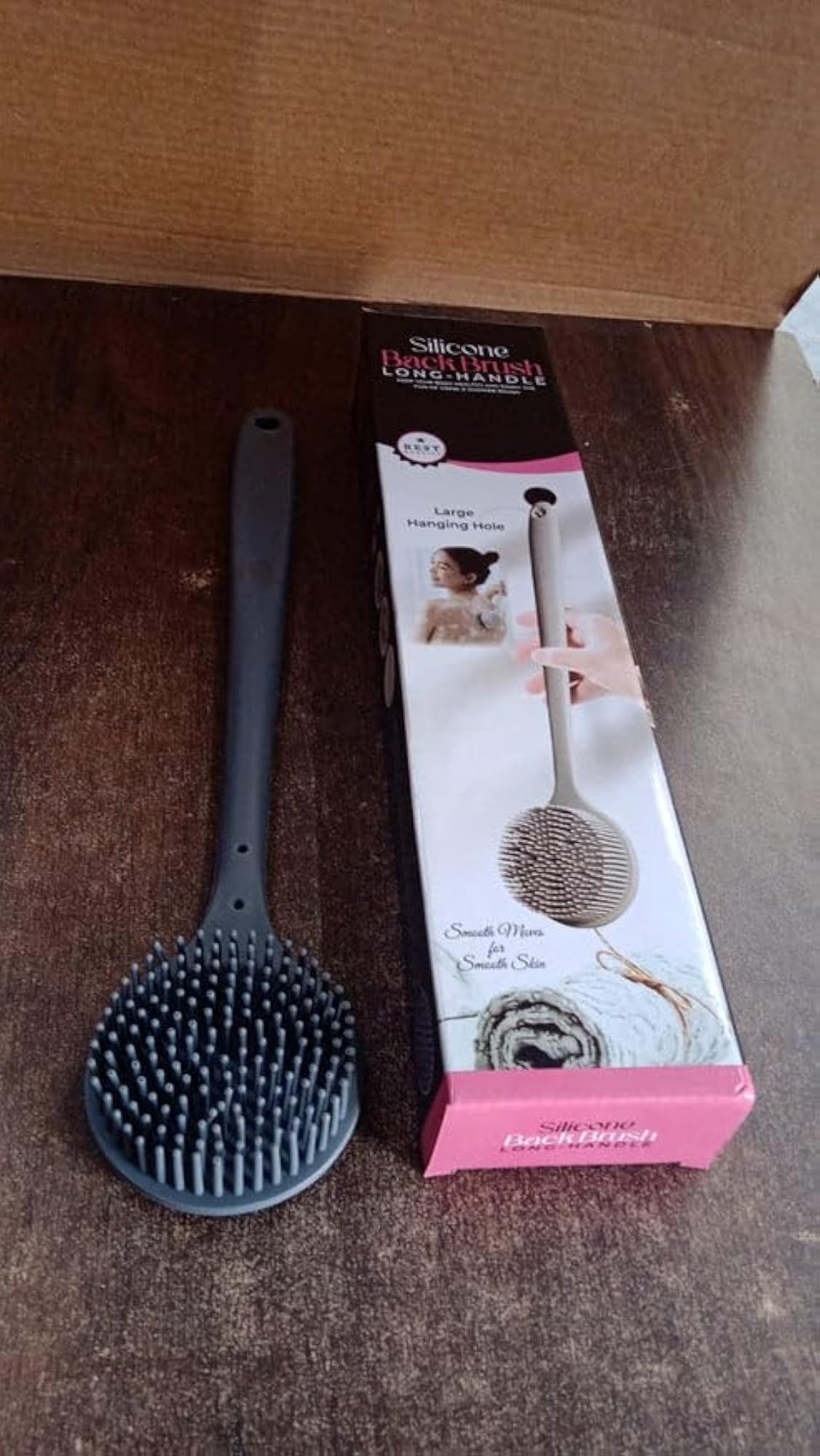 Silicone Back Scrubber Body Brush with Long Handle
