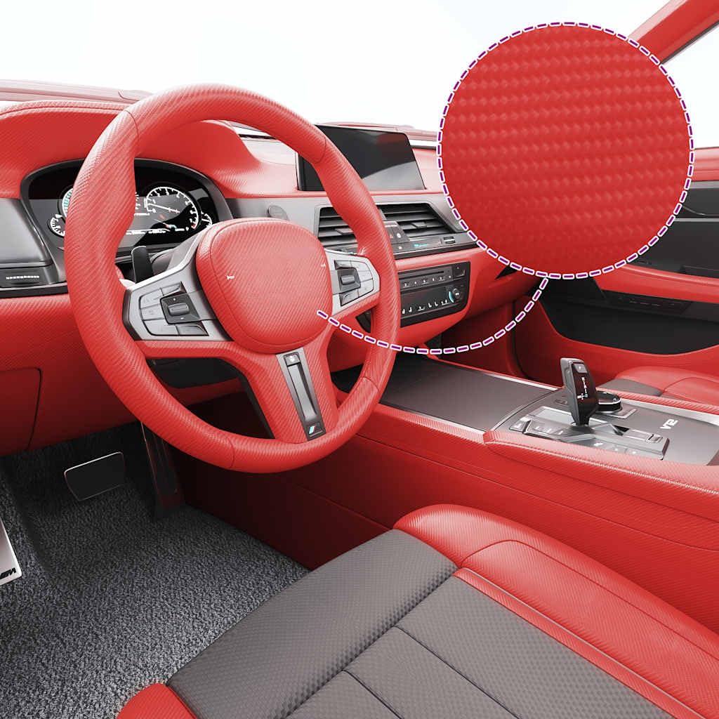 Film de voiture 4D rouge autocollant en PVC 100 x 150 cm pour carrosserie de voiture avec film carbone sans bulles pour le style de véhicule et la protection de la peinture à l'intérieur et à