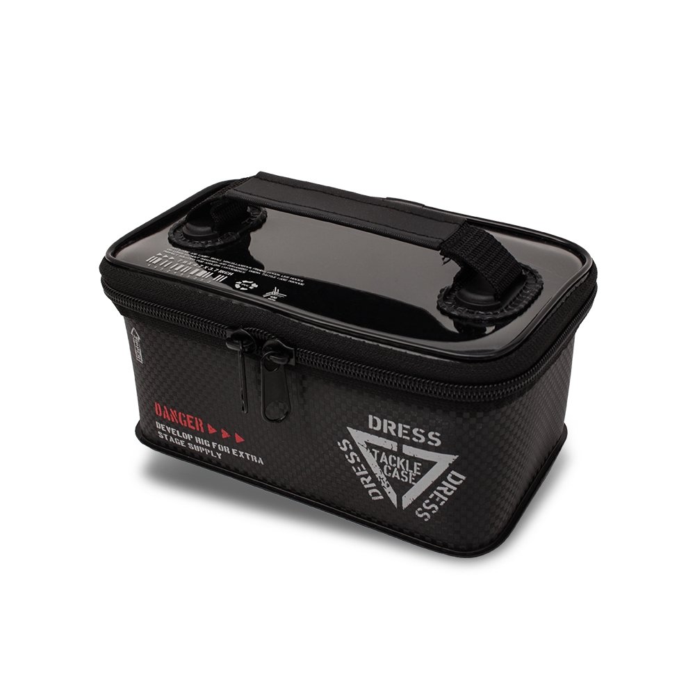 (Amazon.co.jp Exclusive) [DRESS] Tackle Box Multi-function EVA Fishing Gear Fishing Case Storage Container Bag Tackle Bag Reel Case Worm Box M Universal Black [S]