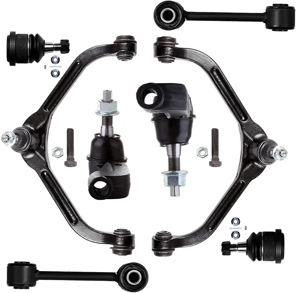 SCITOO 8pcs Suspension Kit Front Upper Control Arm And Ball Joint Lower Ball Joint Outer Tie Rod End Front Sway Bar End Link Fit For Jeep Liberty