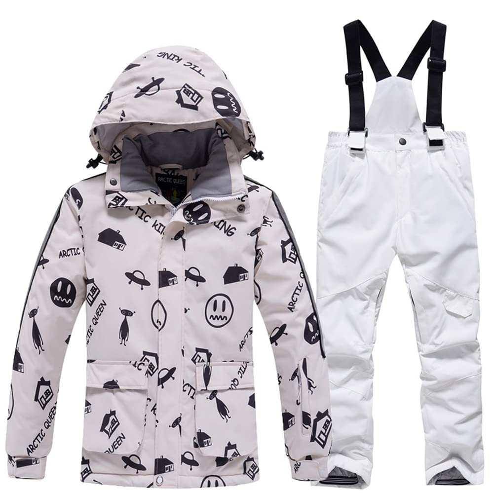 Girls/Boys Snowsuits Hooded Insulated Windproof Winer Coats Ski Jacket Snow Pants Set