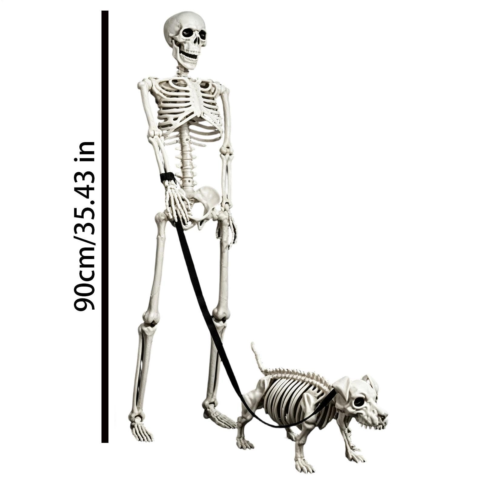 Halloween Skeleton Posable Creepy Human Walking Dog Puntelli
