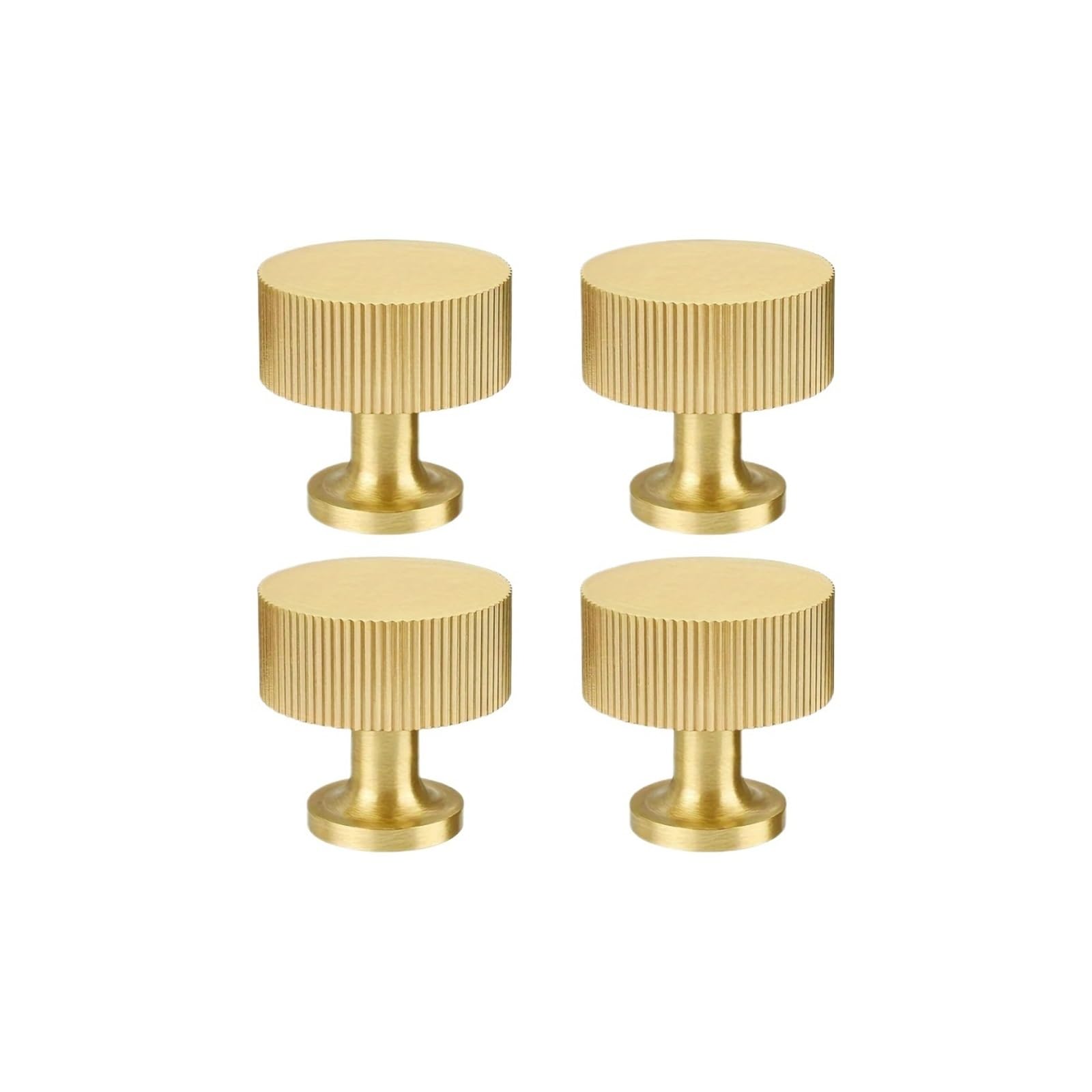 GFJFsetSH 4pcsc Retro Ribbed Brass Cabinet Knobs