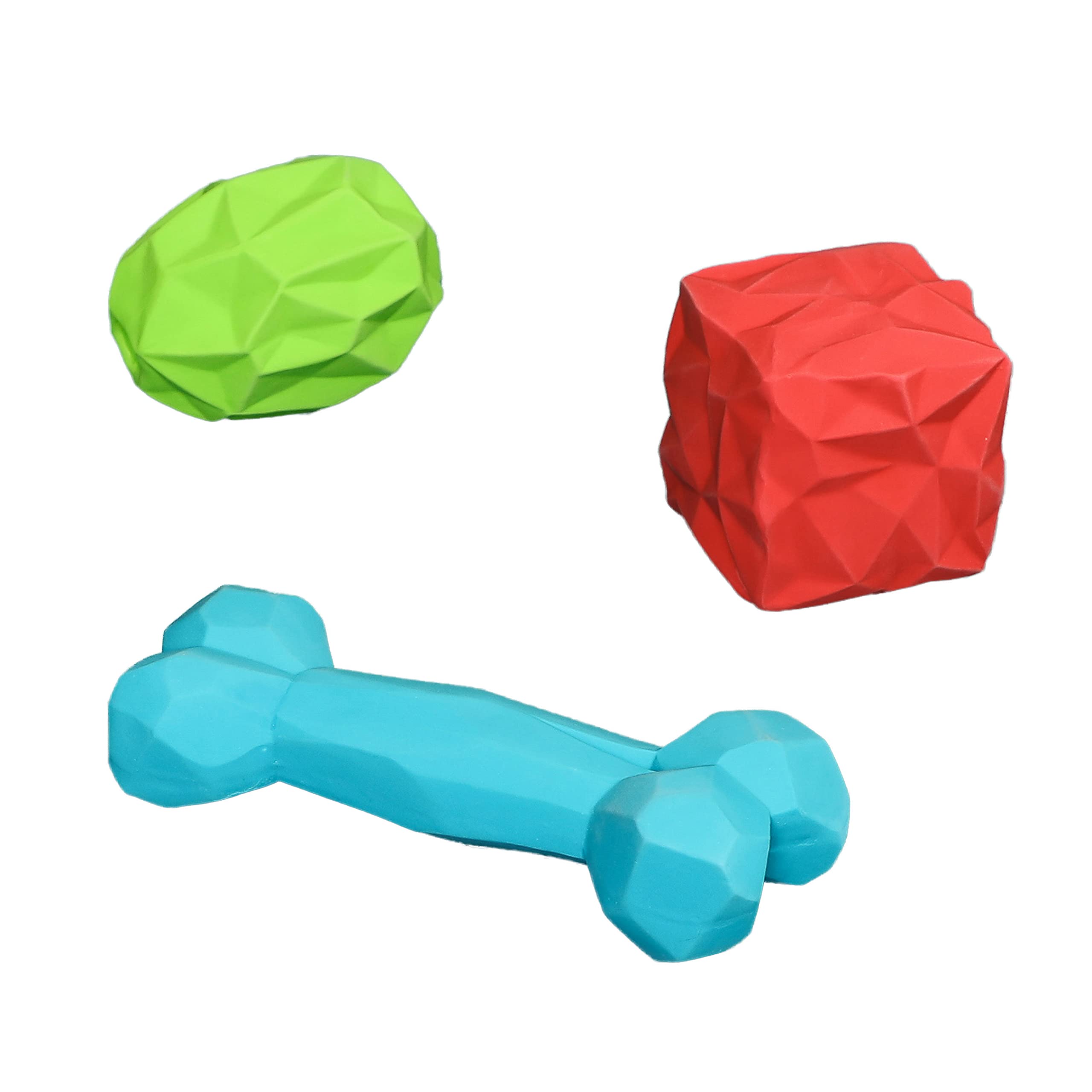 Polydog Geo Latex Dog Chew Toy Display Box of 48