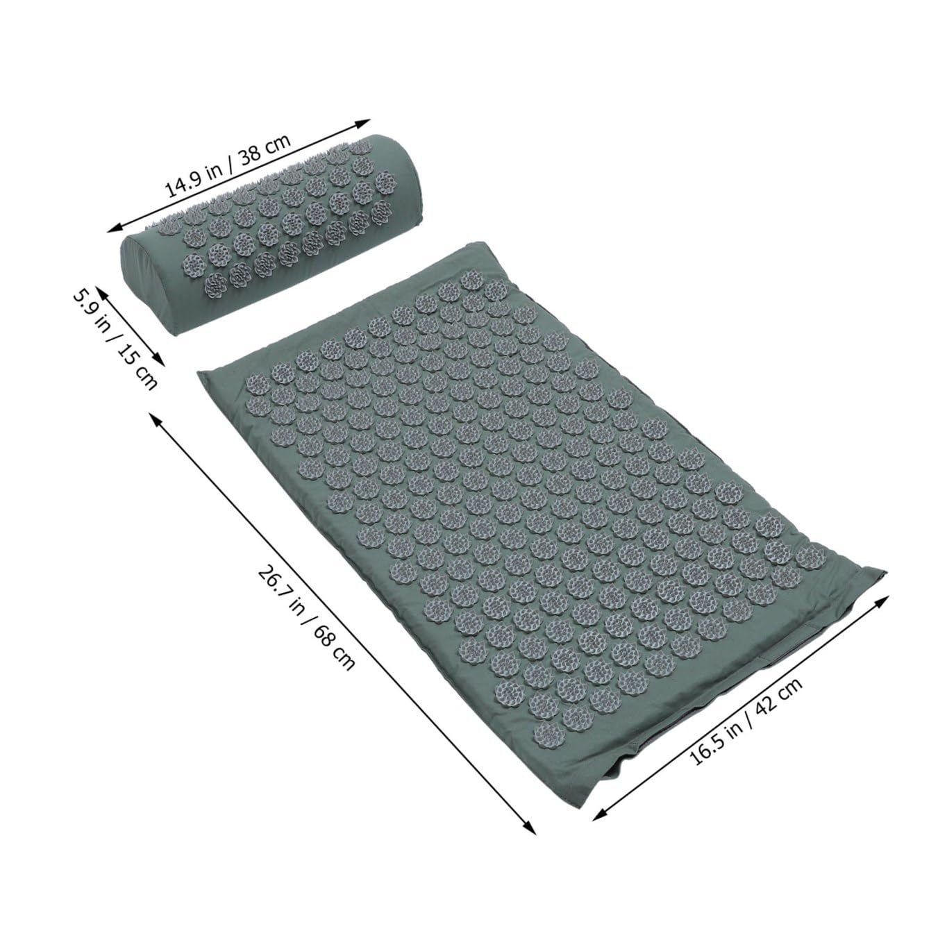 Abaodam Tapis D’acupression Antidérapant Gris 1 Tapis 1 Coussin de Massage Shiatsu Pointes pour Relaxation, Stimulation Circulation Sanguine et Bien-être Quotidien