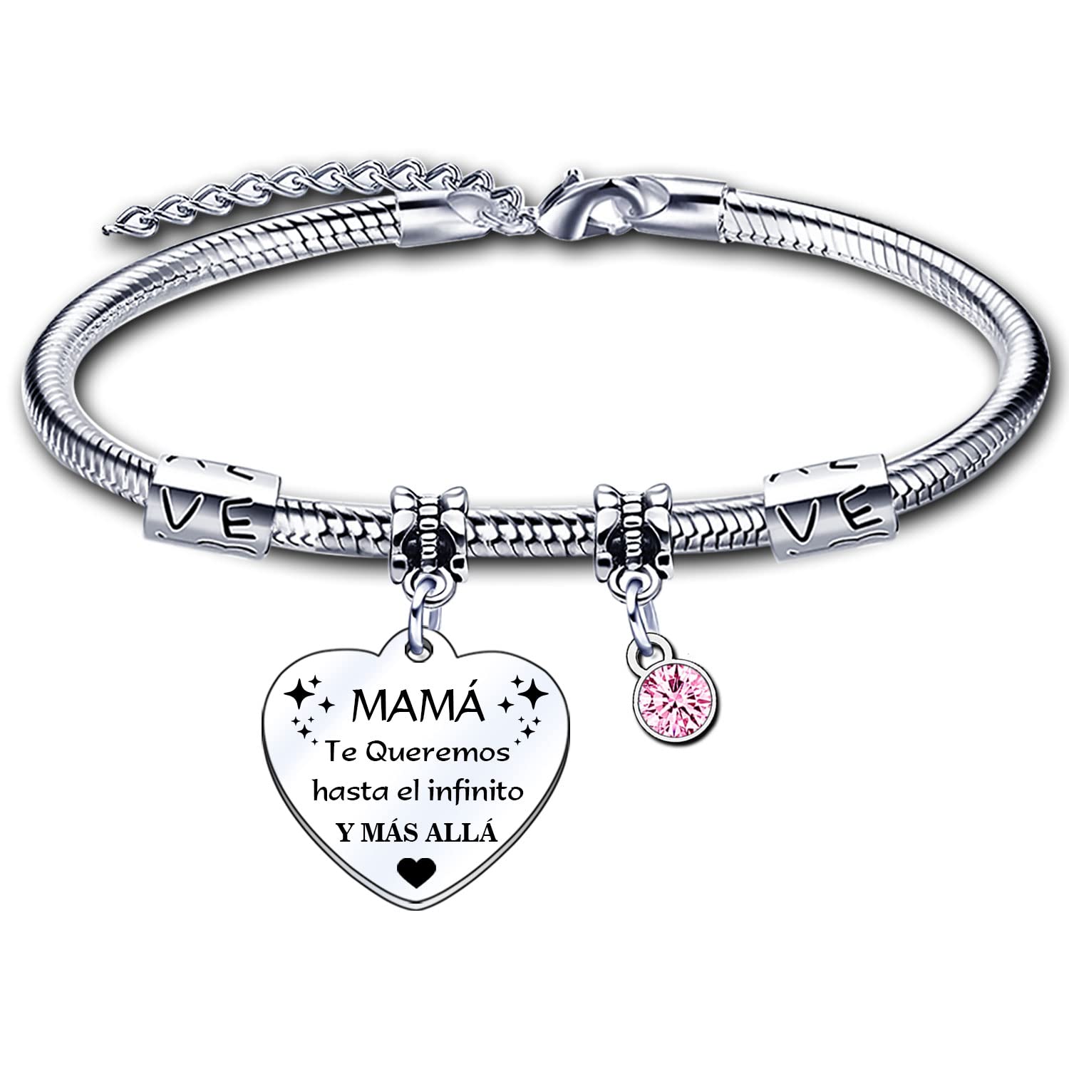 LUODAN Regalo Pulsera para Mamá Pulsera Mamá personalizada día de la Madre Regalo original，pulsera mamá e hija Regalo de cumpleaños para mamá，Regalo para mi mamá de Navidad